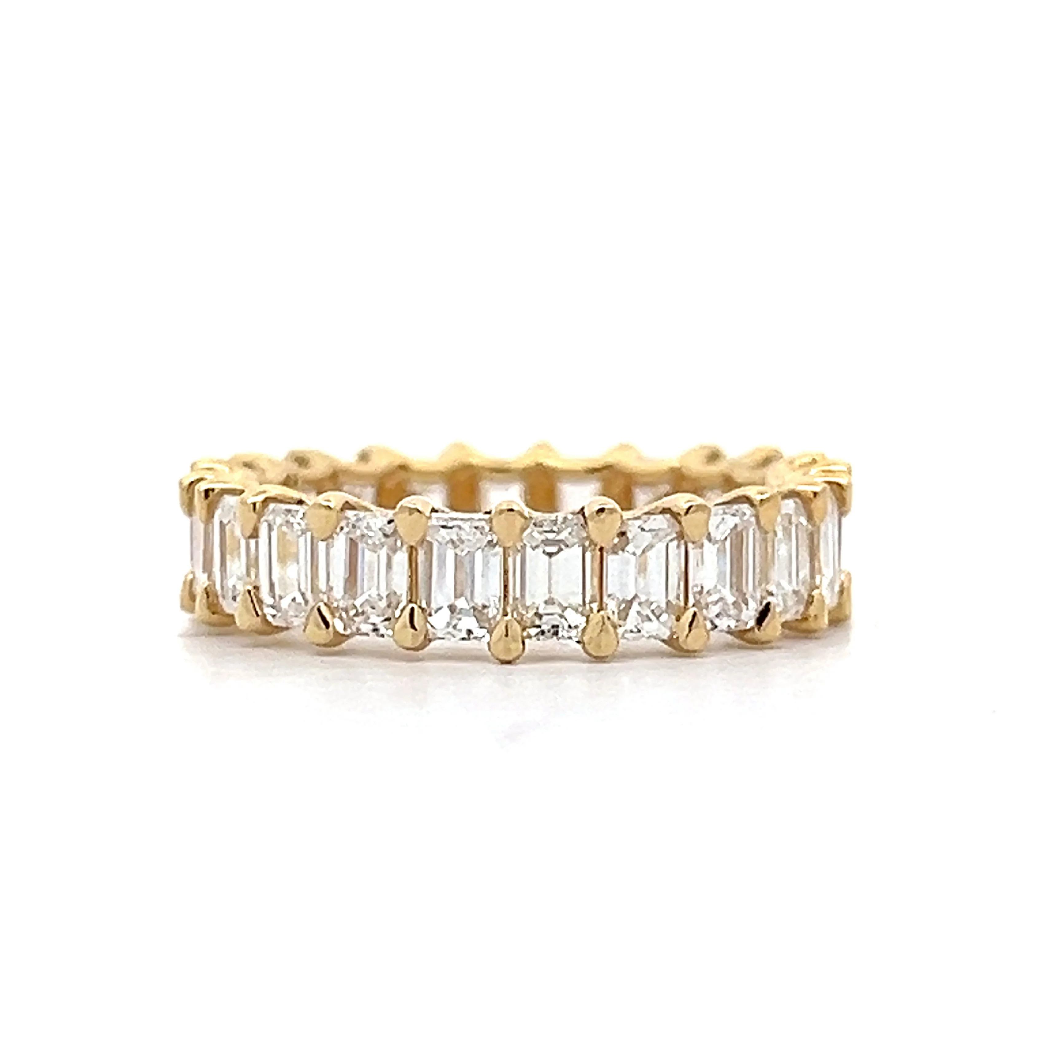 4.14 Emerald Cut Diamond Eternity Stacking Ring in Yellow Gold - Image 3