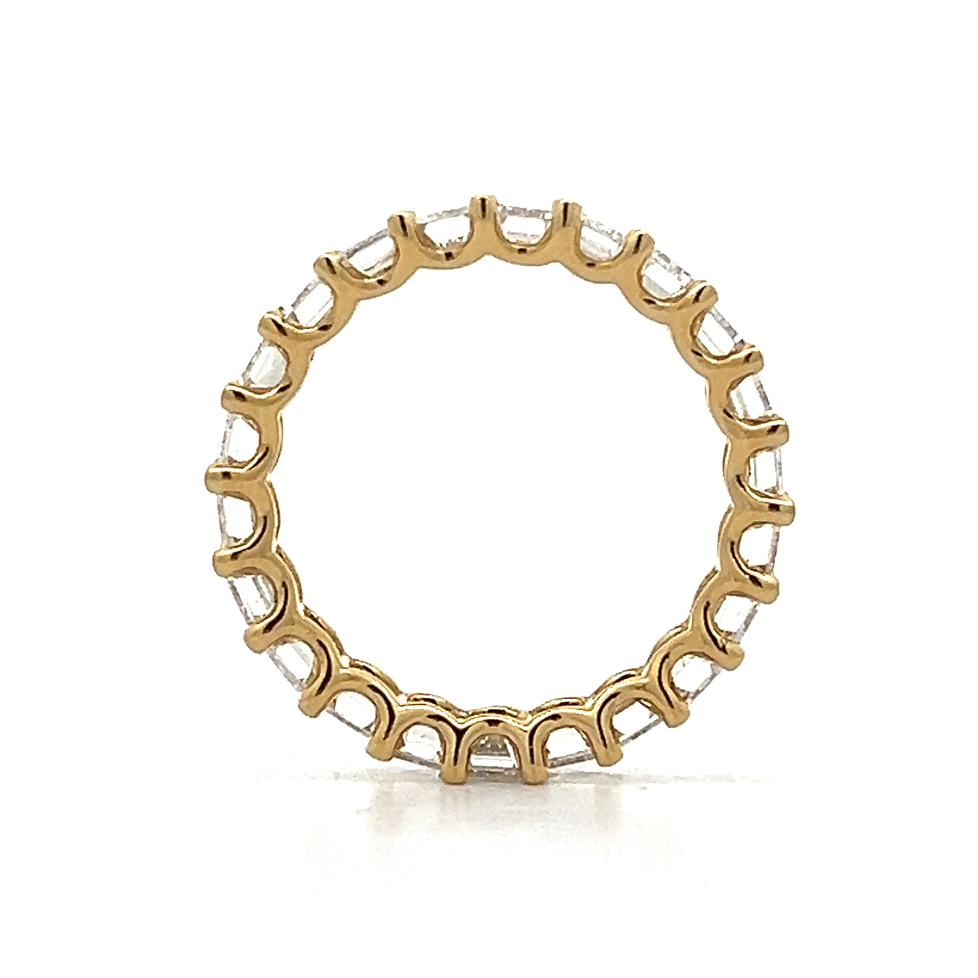 4.14 Emerald Cut Diamond Eternity Stacking Ring in Yellow Gold - Image 4