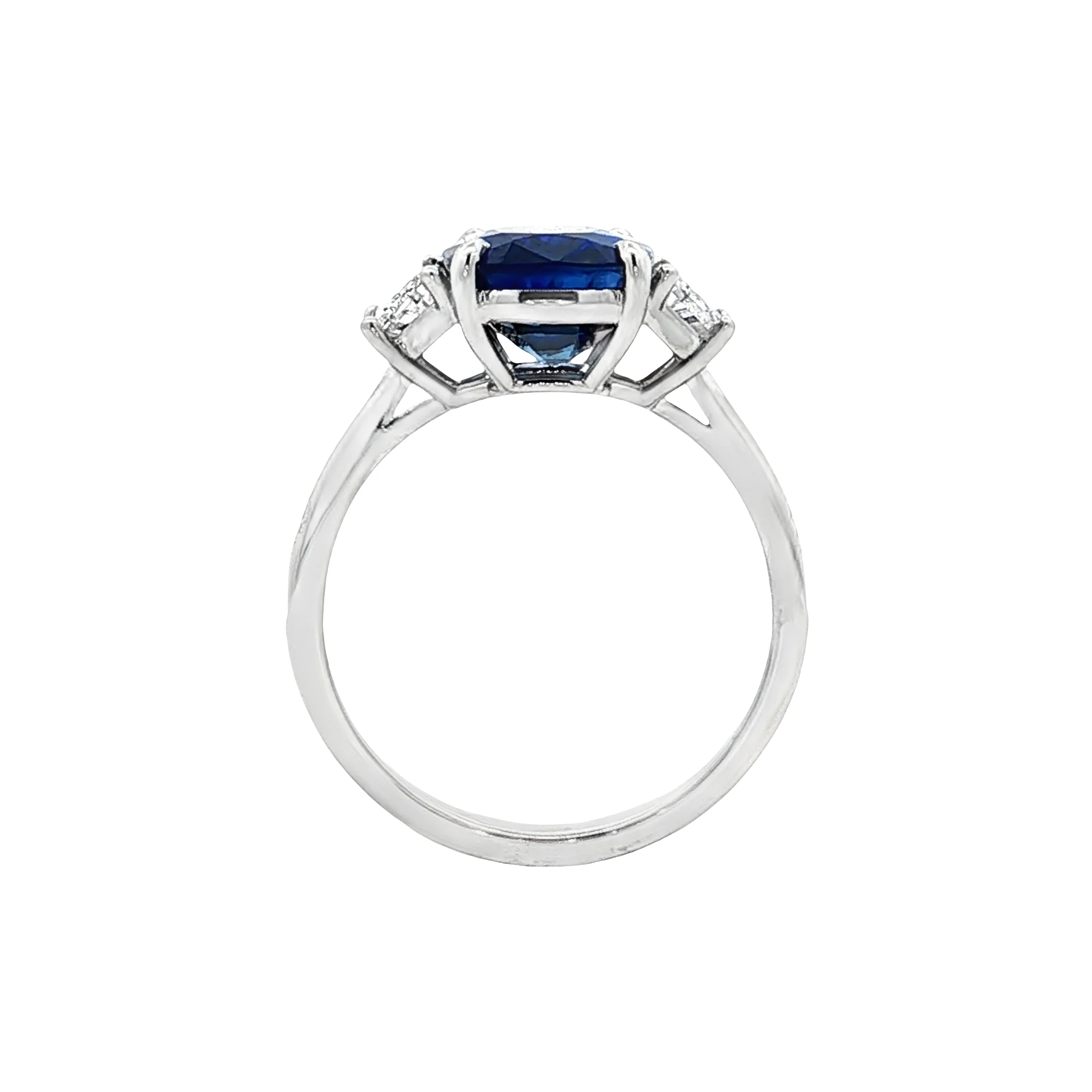4.15 Cushion Sapphire & Diamond Engagement Ring 18k - Image 4