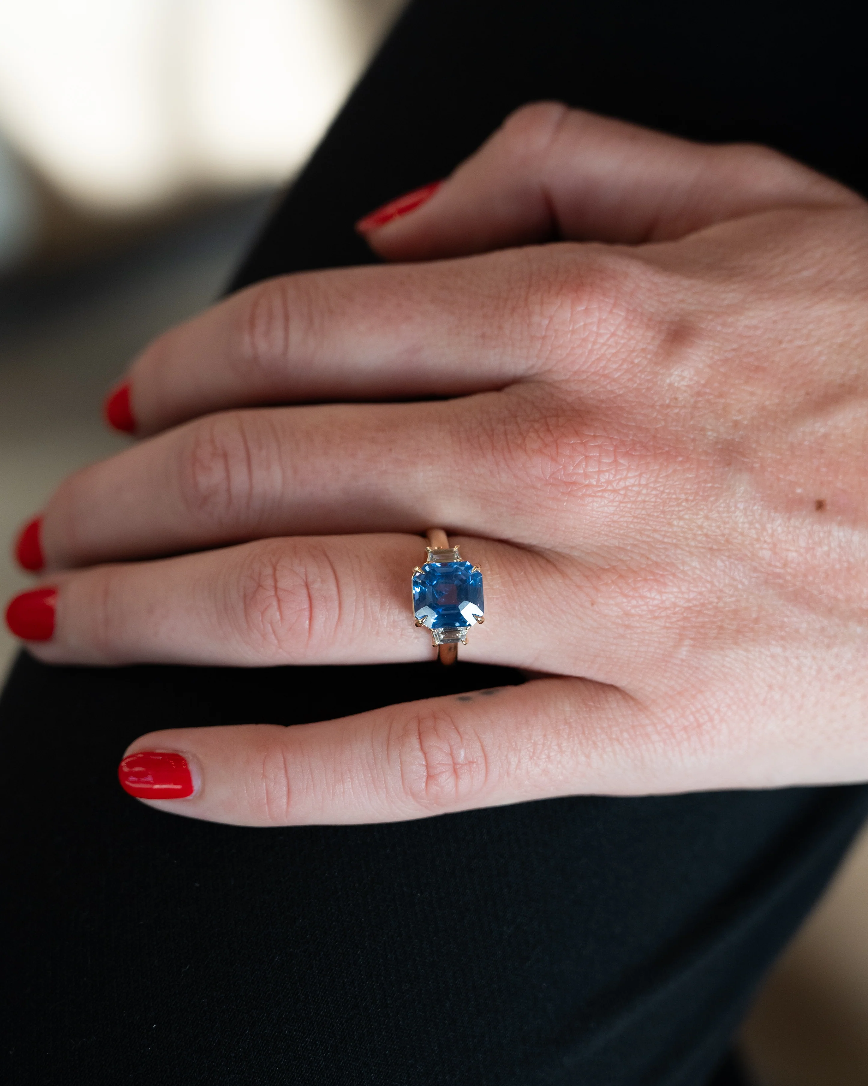 4.16 GIA No Heat Sapphire Engagement Ring 14k - Image 7