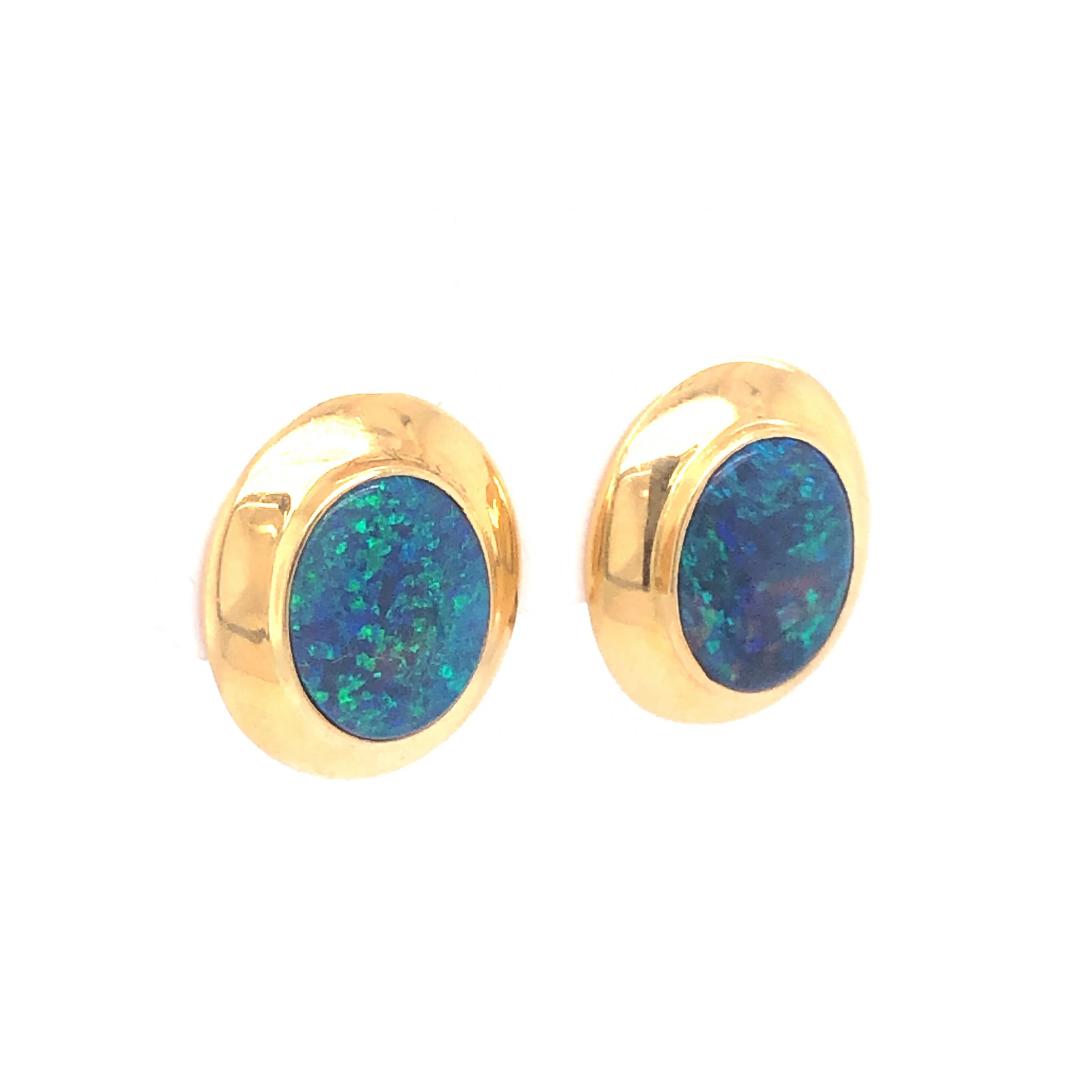 4.17 Carat Opal Earrings in 18k Yellow Gold - Image 3