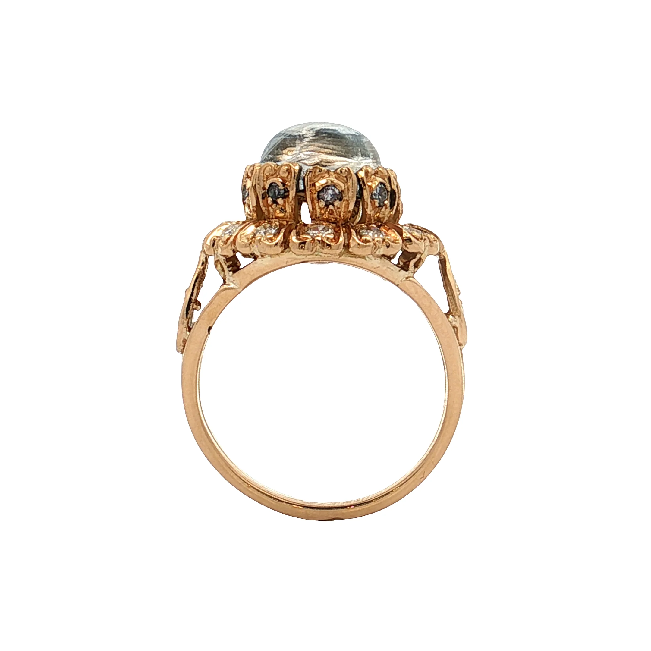 4.20 Vintage Moonstone Cocktail Ring 21k Yellow Gold - Image 4