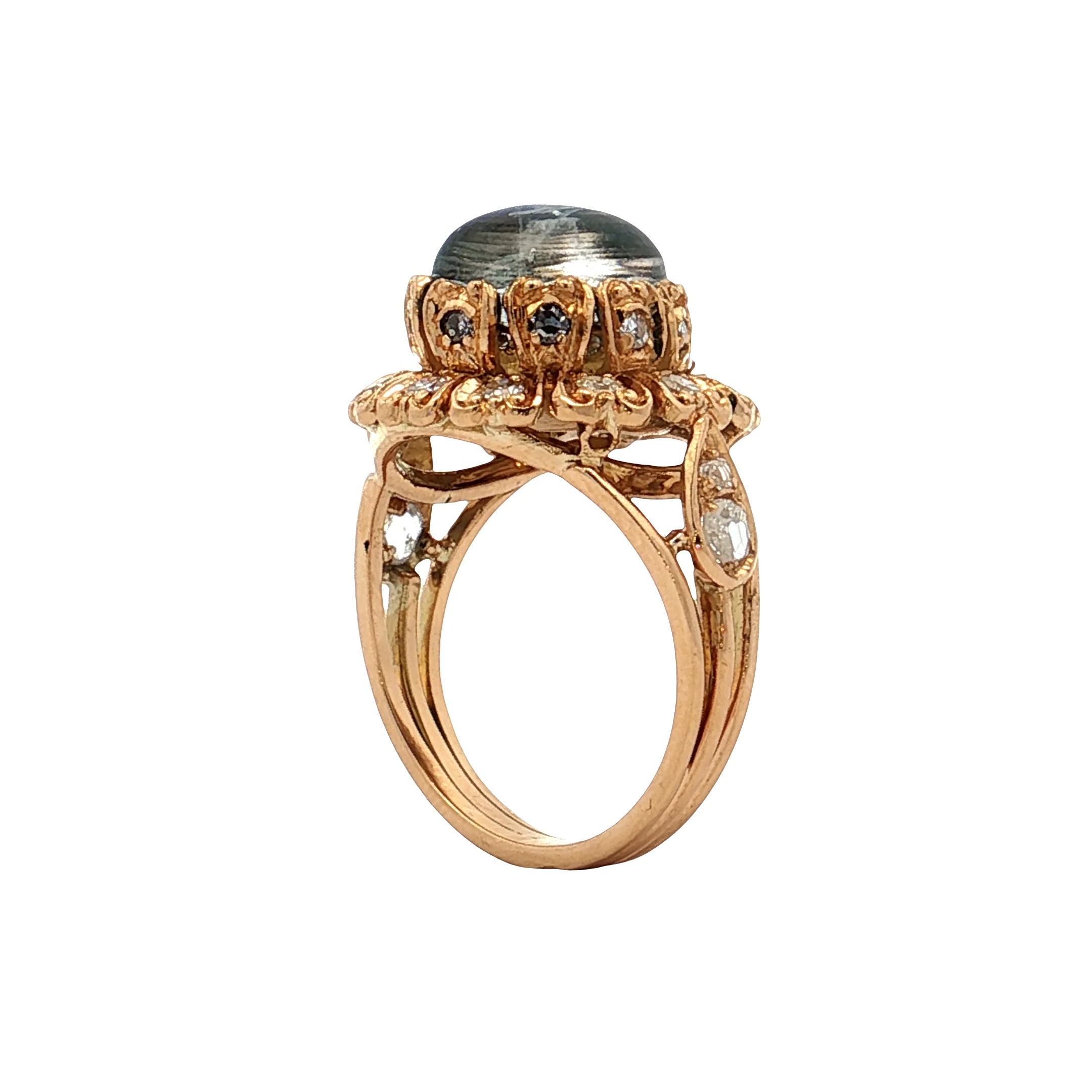 4.20 Vintage Moonstone Cocktail Ring 21k Yellow Gold - Image 5