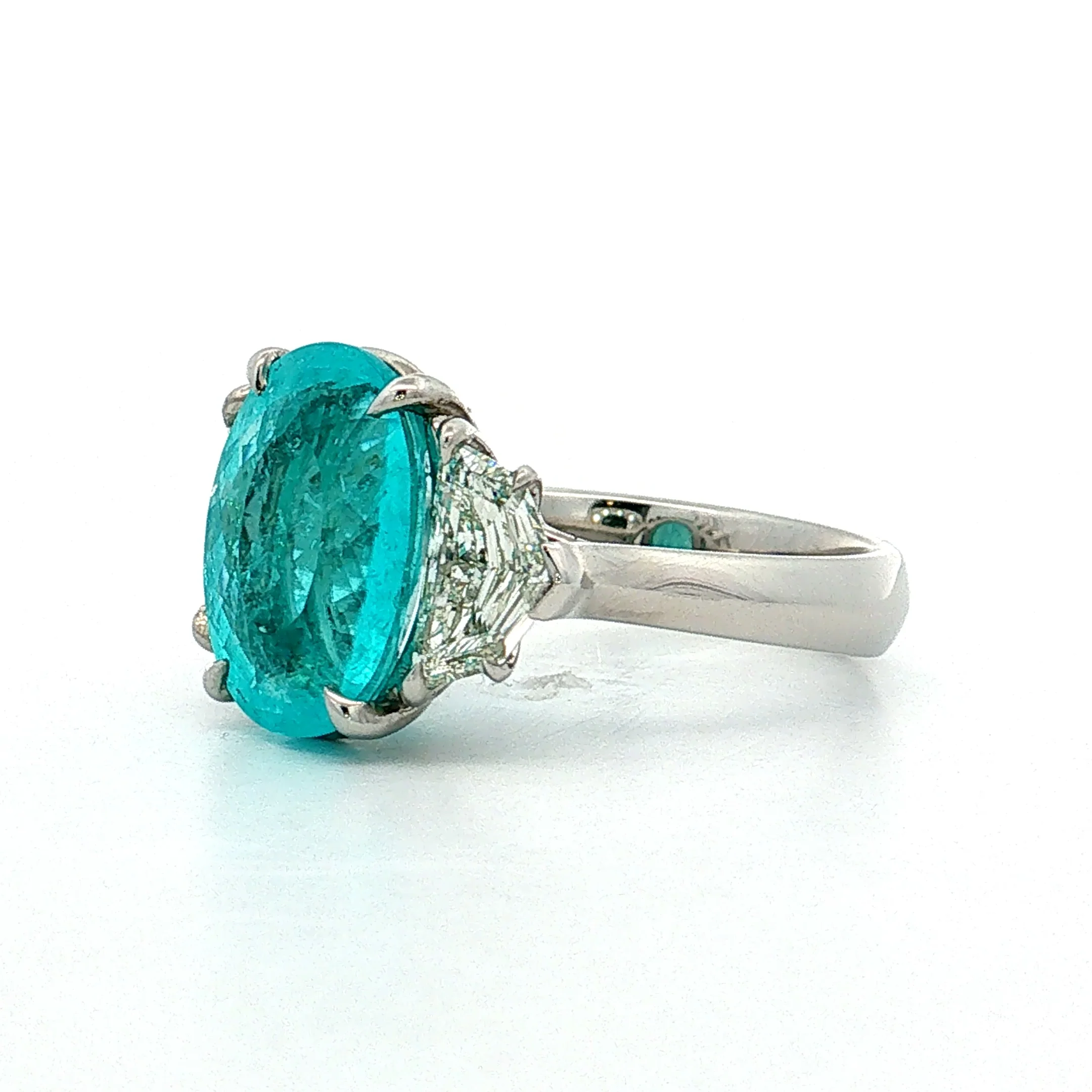 4.24 Paraiba Tourmaline & Diamond Ring Platinum - Image 2