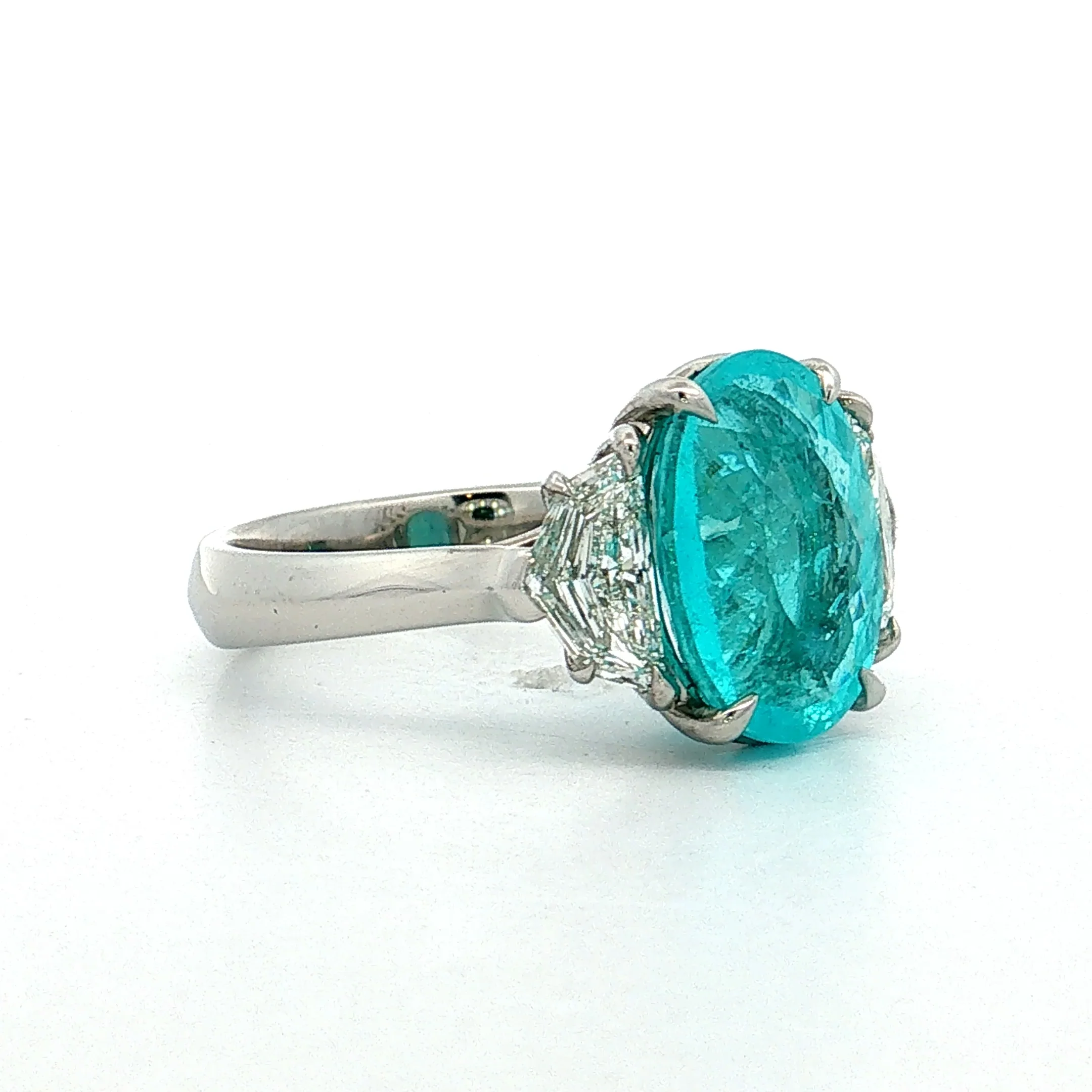 4.24 Paraiba Tourmaline & Diamond Ring Platinum - Image 3