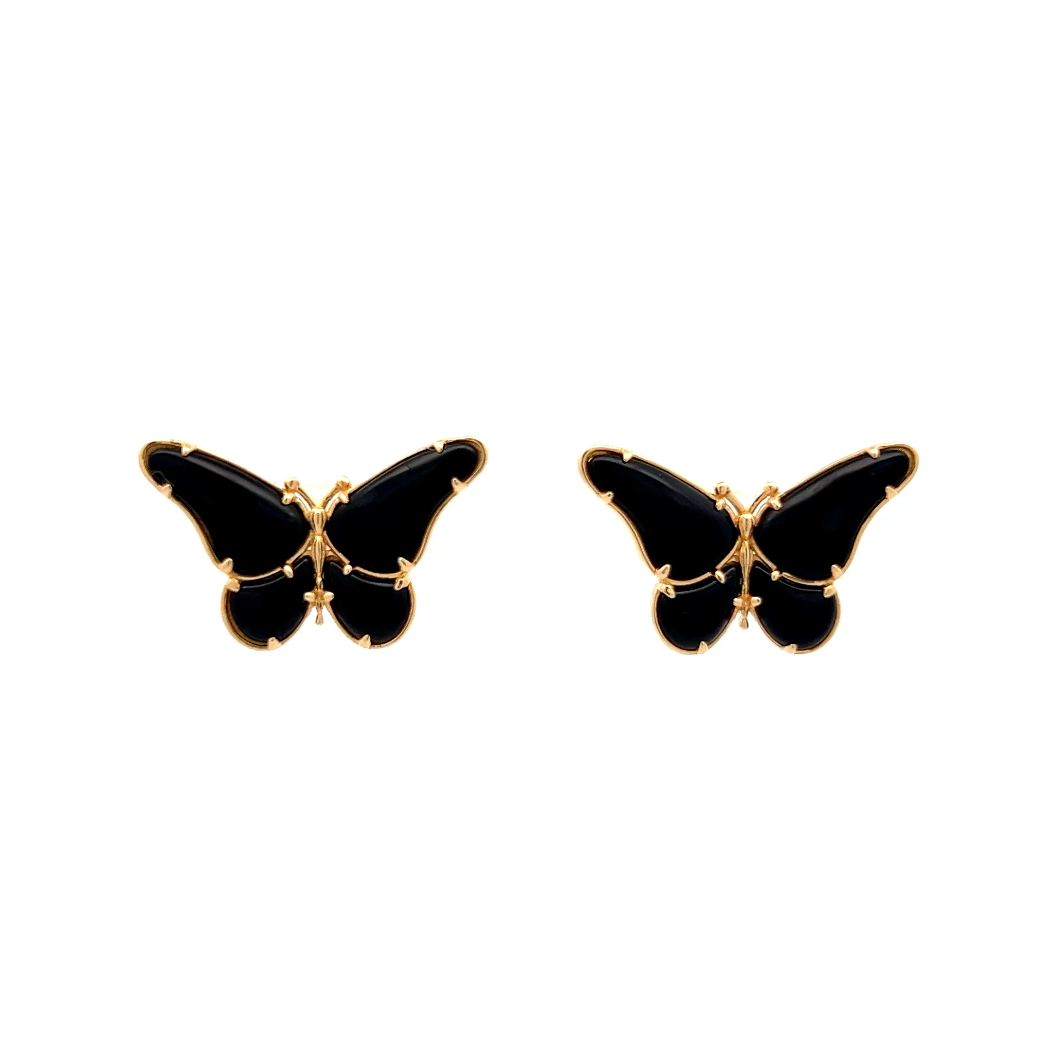 4.25 Onyx Butterfly Earrings in 18k Yellow Gold