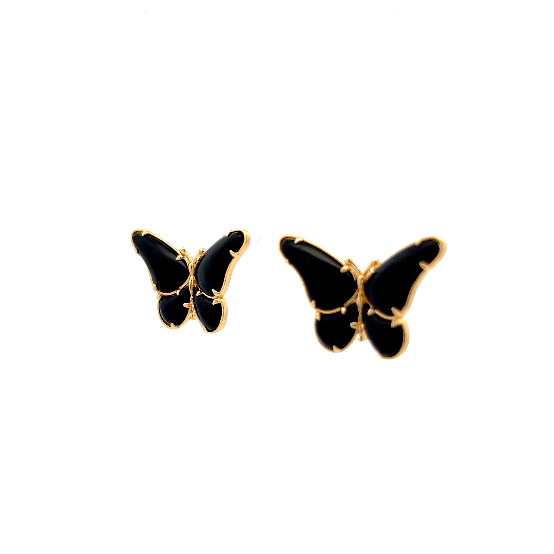 4.25 Onyx Butterfly Earrings in 18k Yellow Gold - Image 2