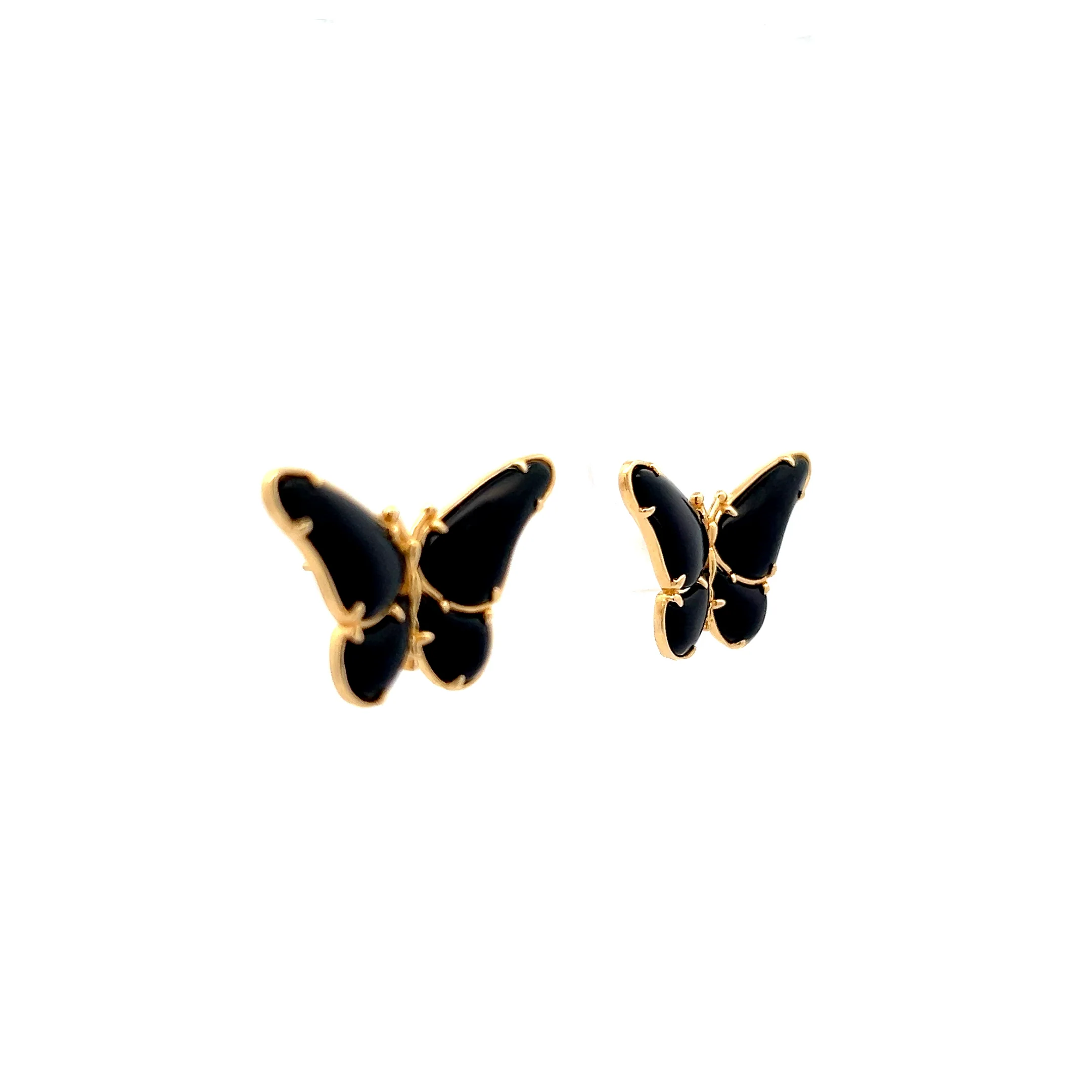 4.25 Onyx Butterfly Earrings in 18k Yellow Gold - Image 3