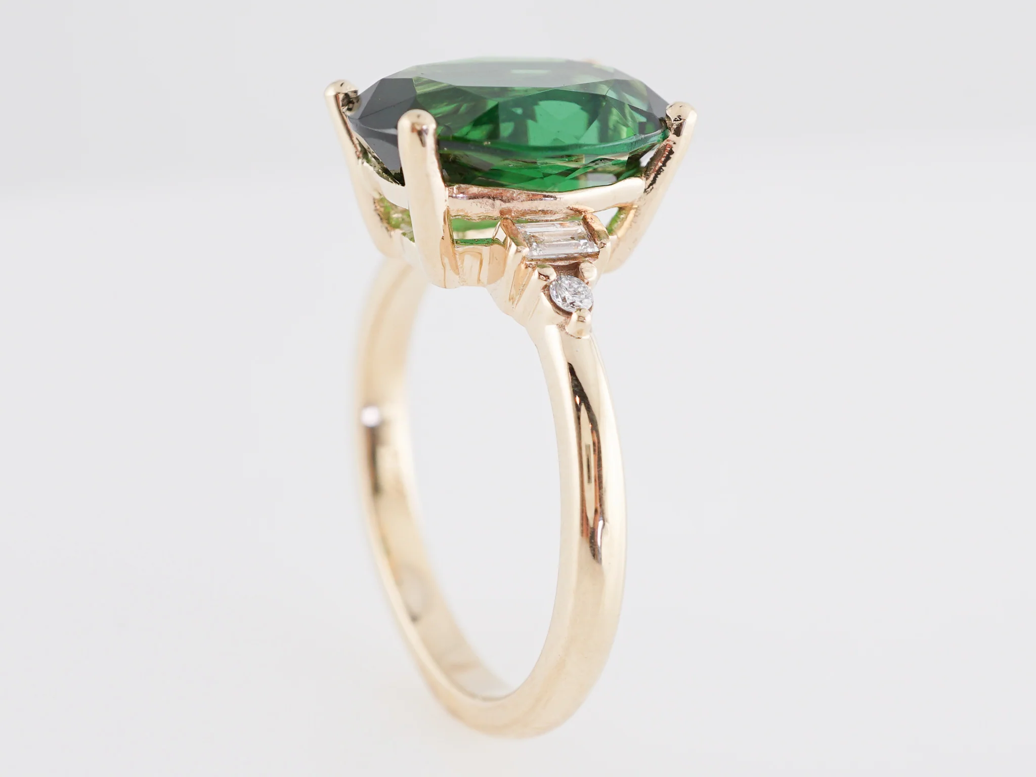 4.27 Oval Cut Tourmaline Engagement Ring in 14k Yellow Gold - Image 5