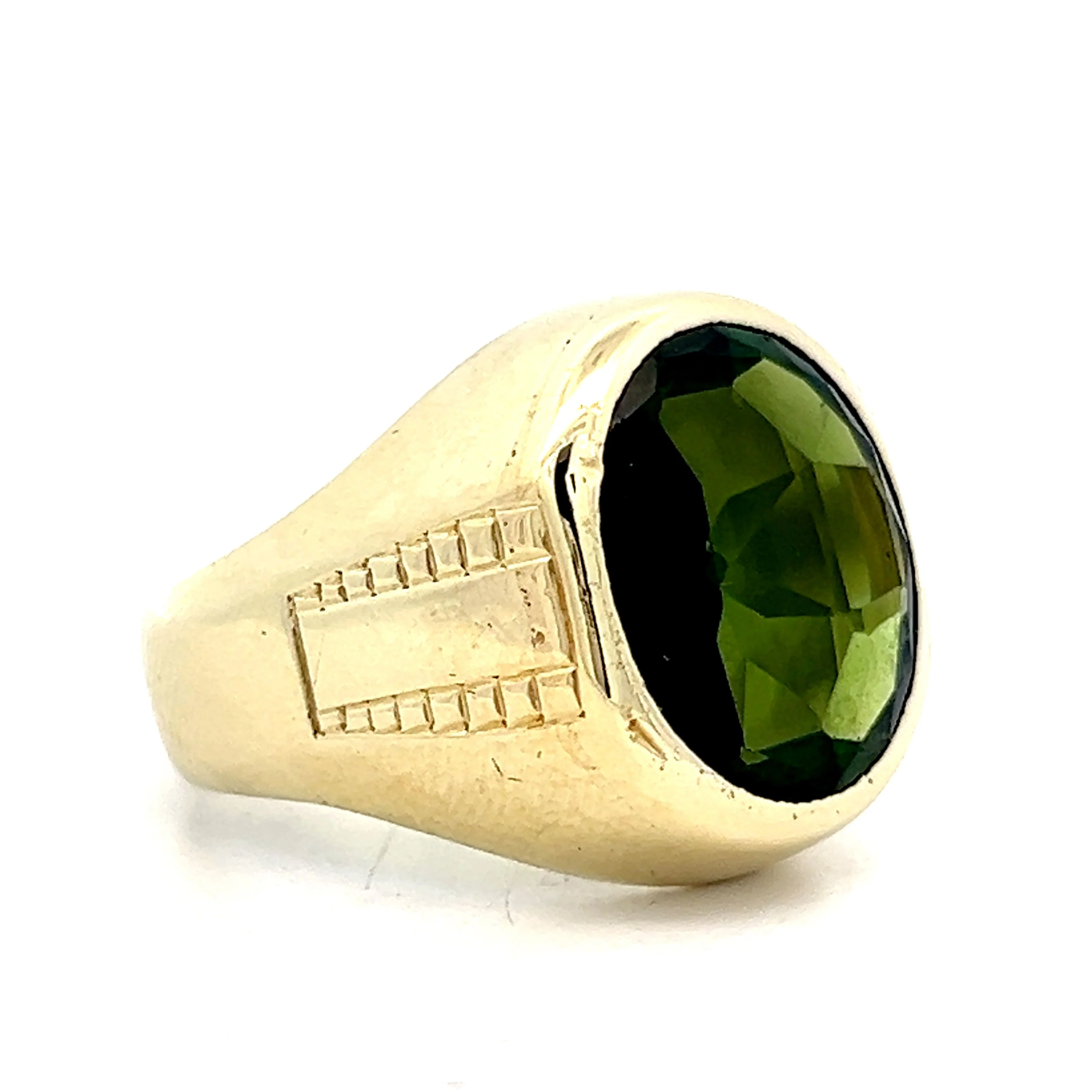 4.30 Oval Green Tourmaline Cocktail Ring in 14k - Image 3