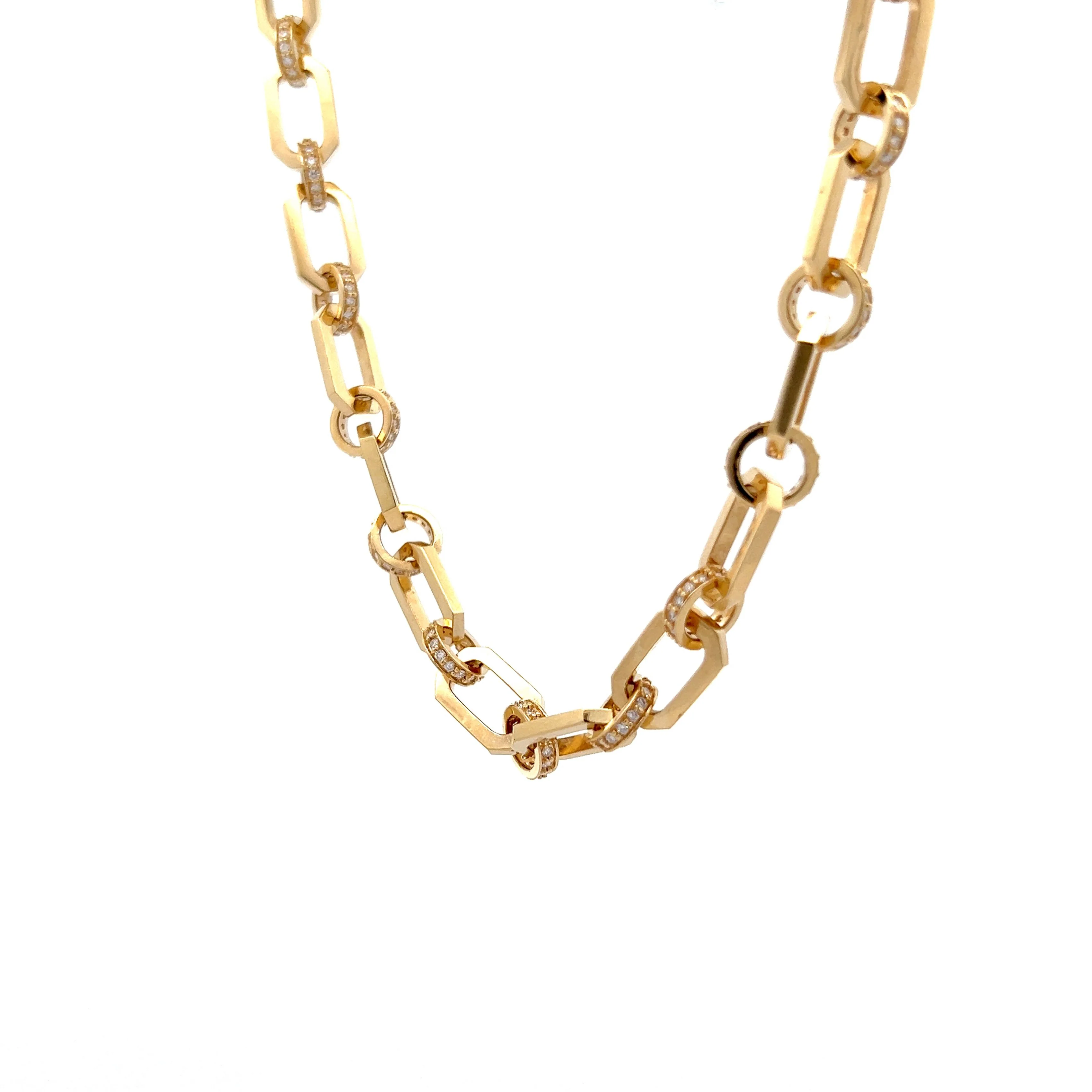 4.32 Geometric Link Necklace in 14k Yellow Gold - Image 2