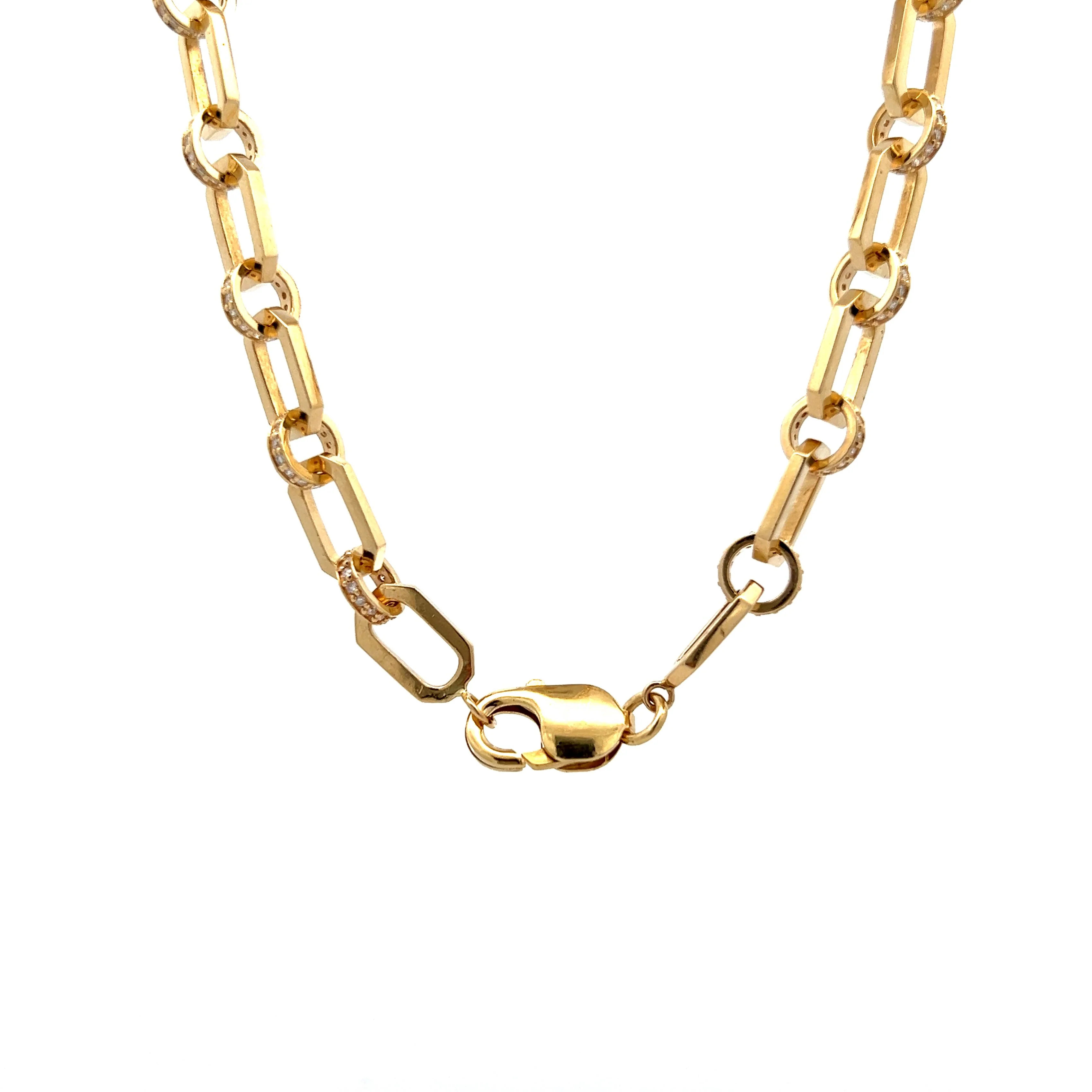 4.32 Geometric Link Necklace in 14k Yellow Gold - Image 4