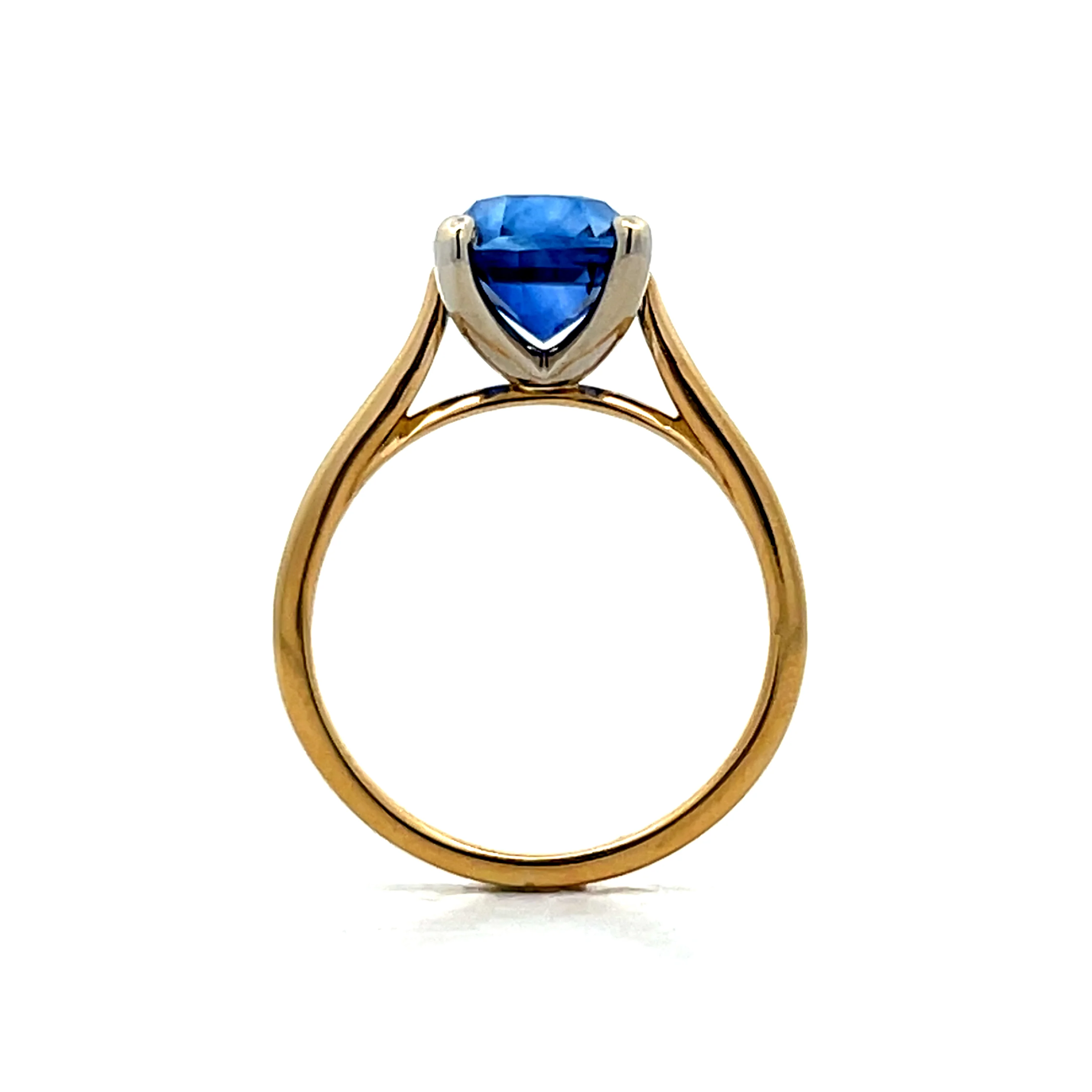 4.37 Cushion Cut Blue Sapphire Engagement Ring 18k - Image 4