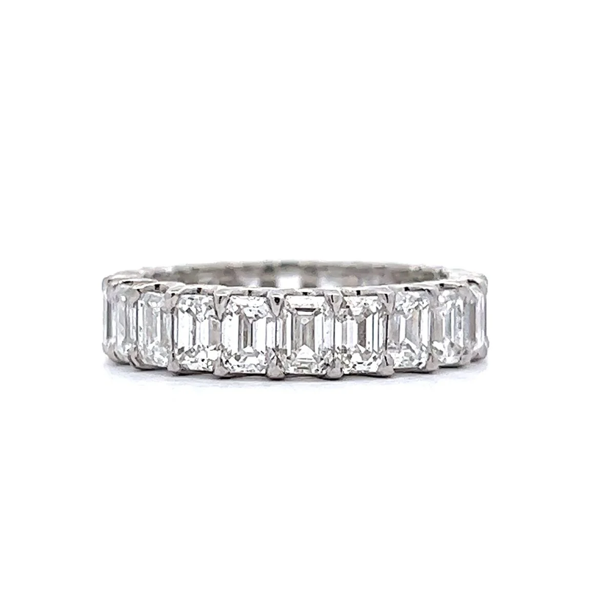 4.39 Emerald Cut Diamond Eternity Band in Platinum - Image 2