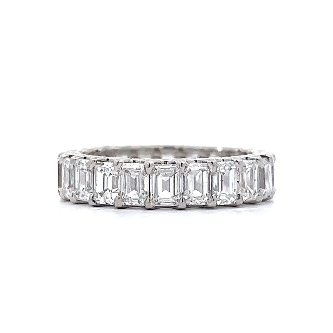 4.39 Emerald Cut Diamond Eternity Band in Platinum - Image 3
