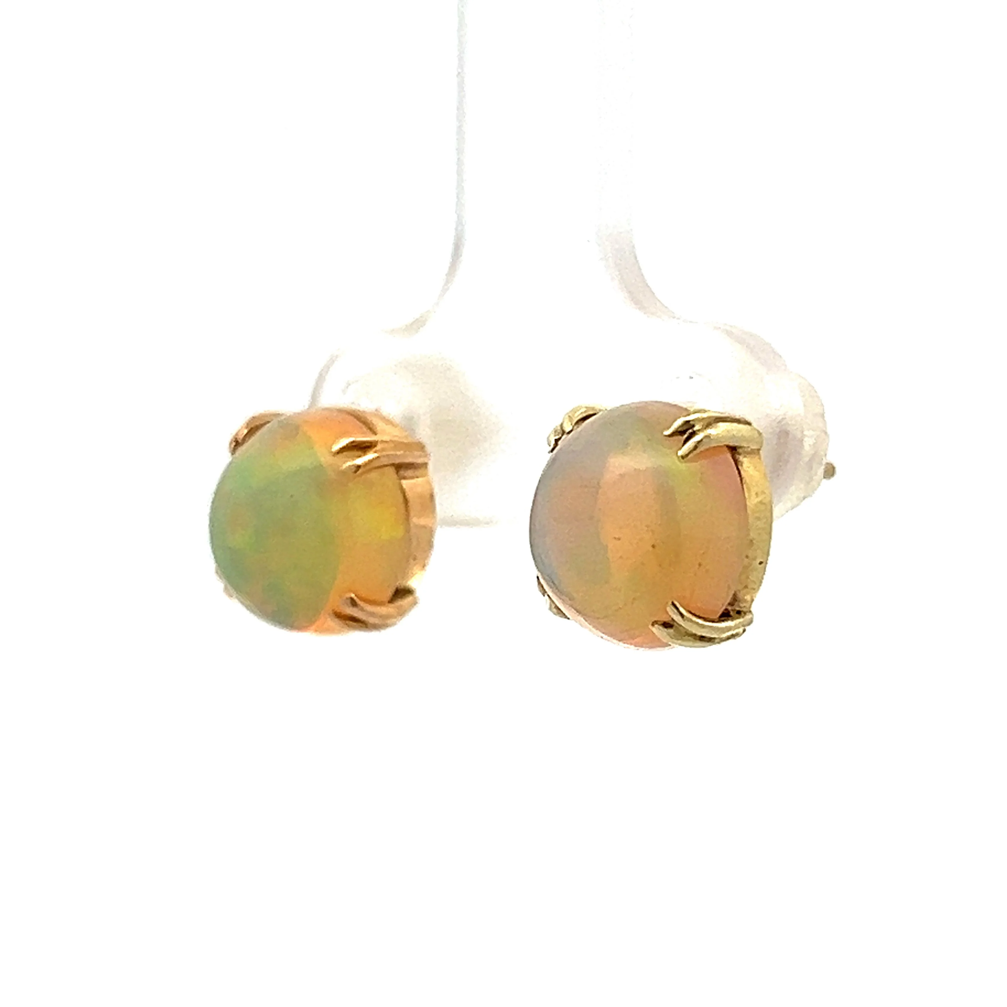 4.40 Opal Stud Earrings in 14k Yellow Gold - Image 2