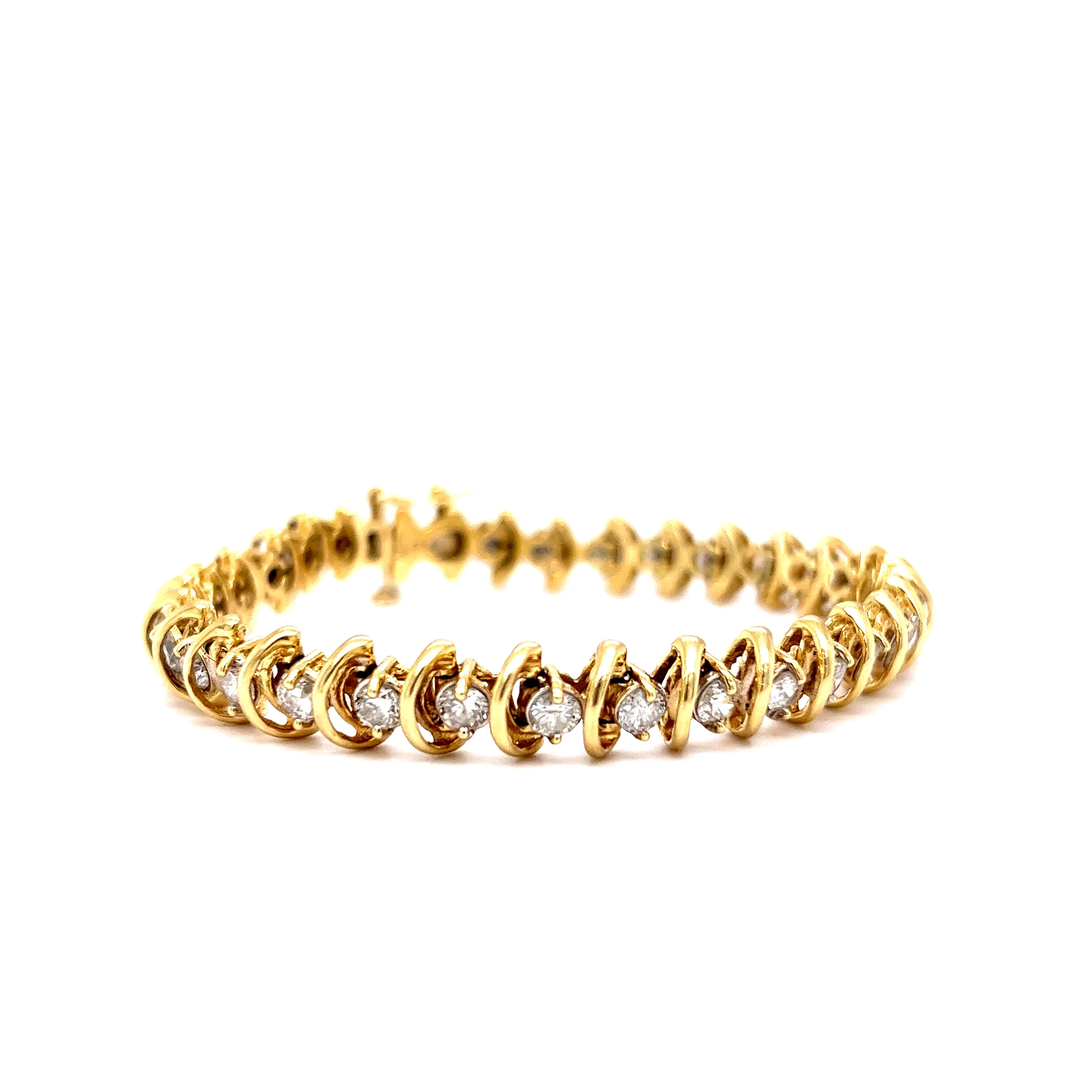 4.48 Round Brilliant Diamond Bracelet in 18k Yellow Gold - Image 3
