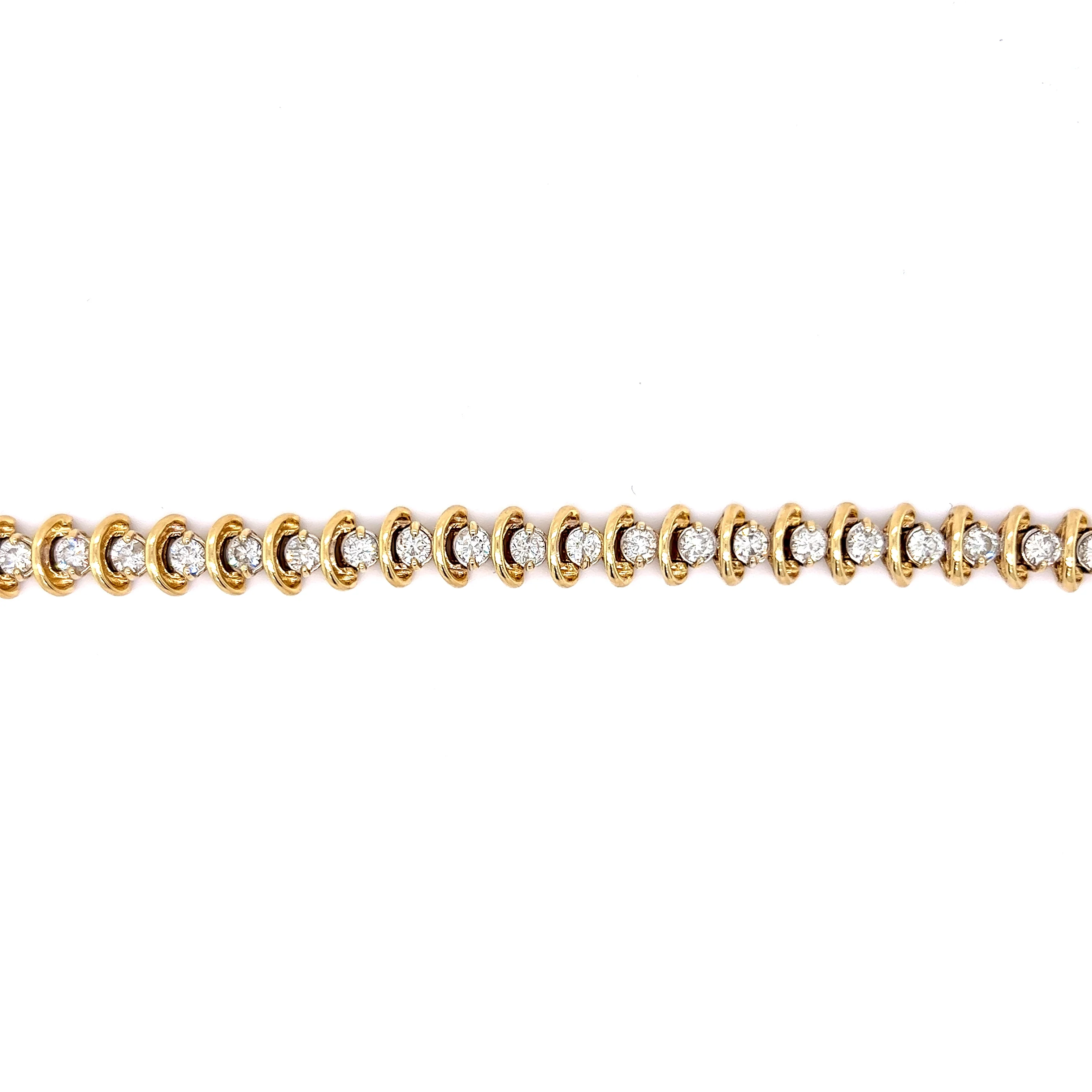 4.48 Round Brilliant Diamond Bracelet in 18k Yellow Gold - Image 4
