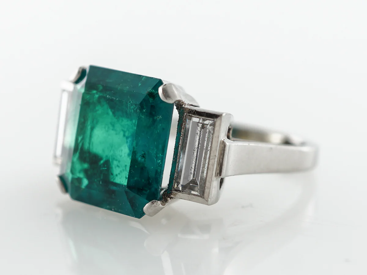 4.5 Carat Emerald Ring w/ Diamonds in Platinum - Image 2
