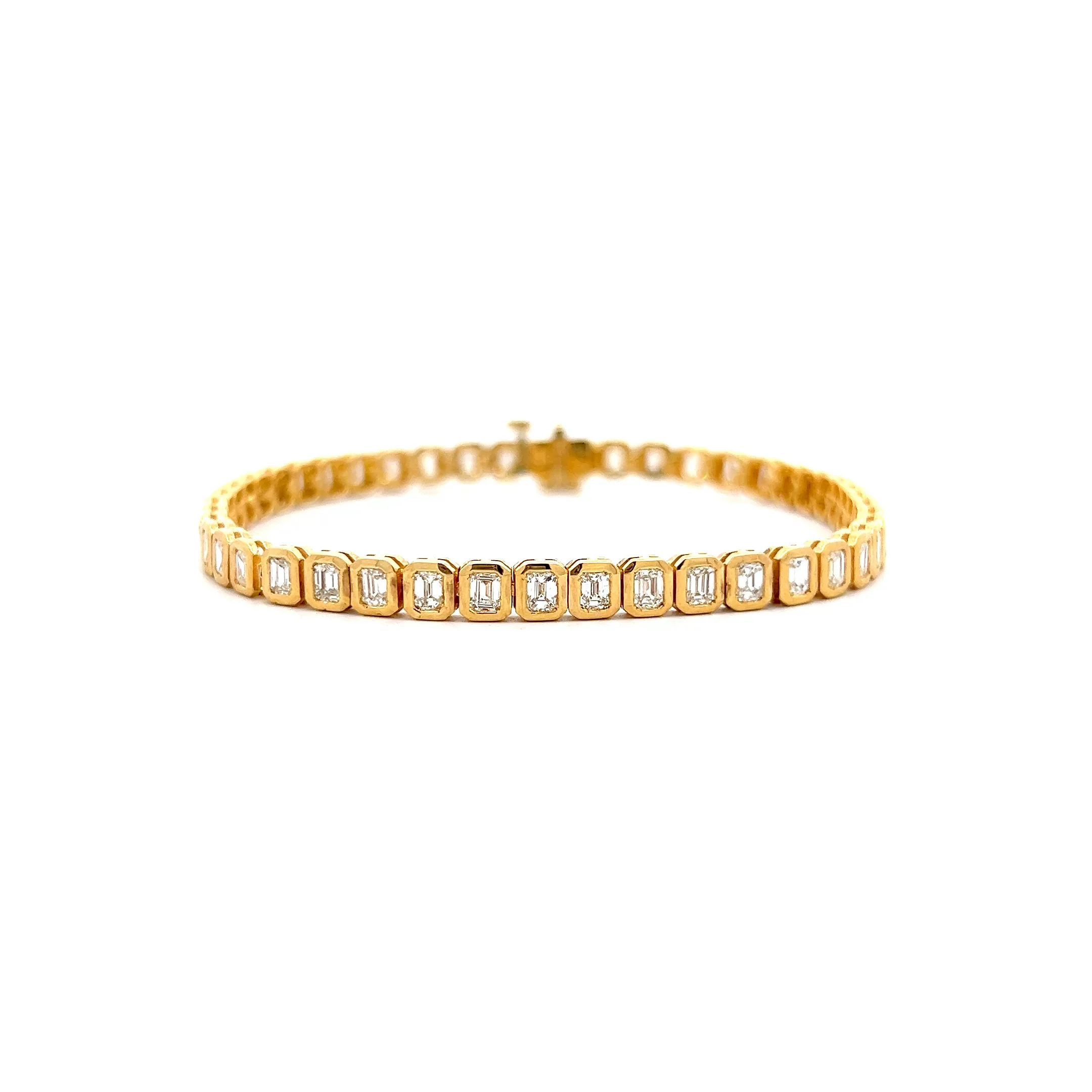 4.50 Emerald Cut Diamond Tennis Bracelet in 14k - Image 2