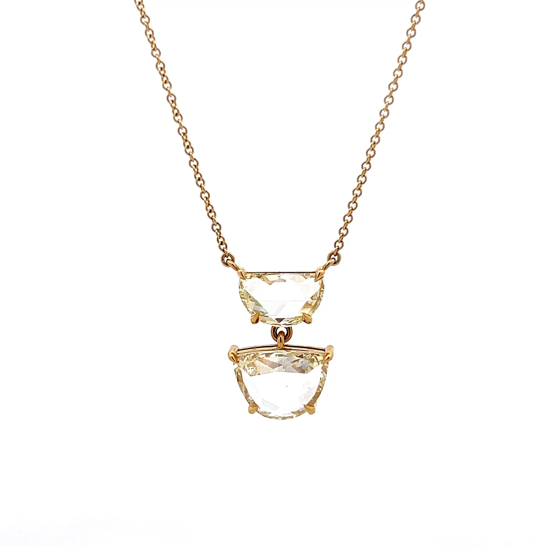 4.50 Rose Cut Diamond Pendant Necklace in 18k