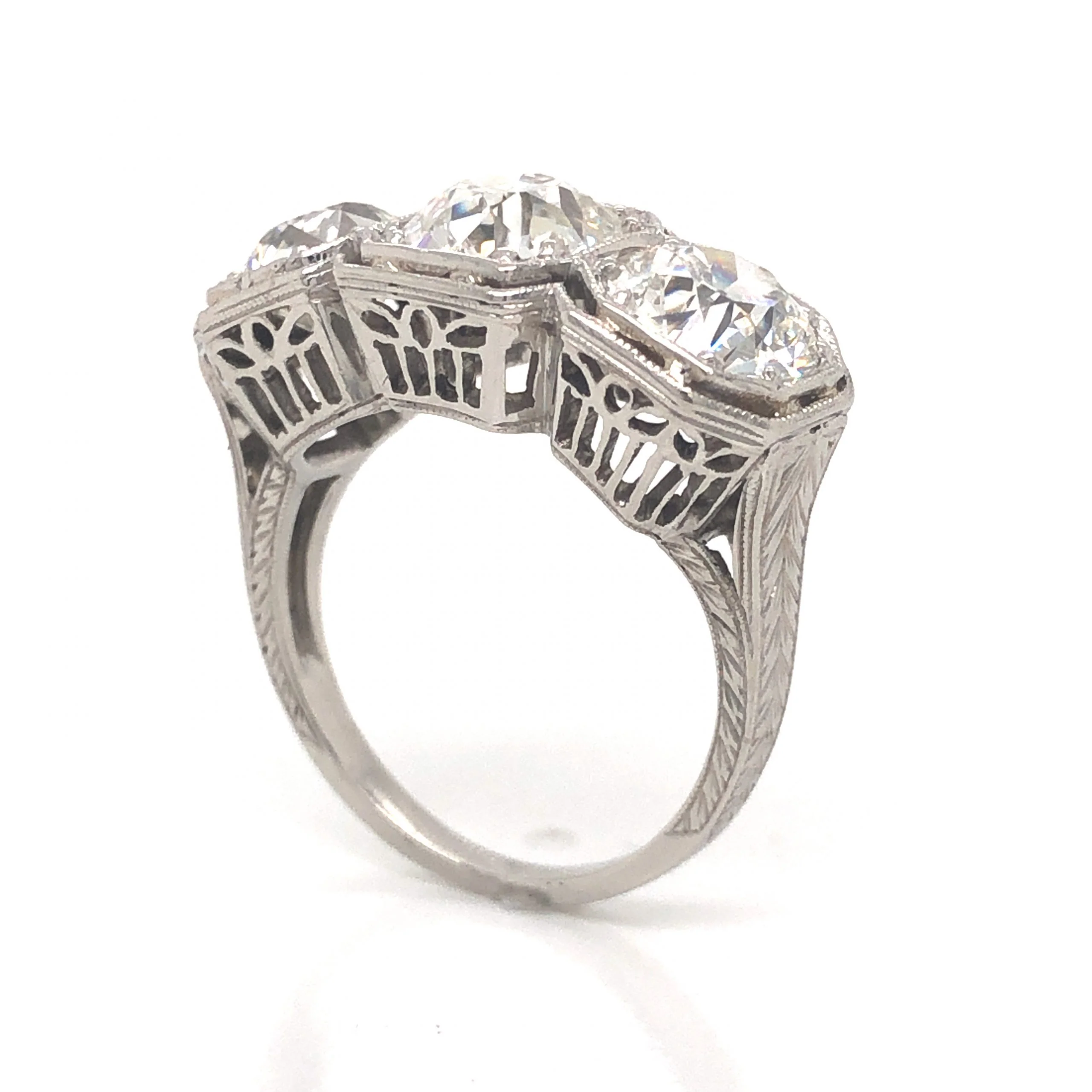 4.55 Old European Cut Diamond Cocktail Ring in Platinum - Image 5
