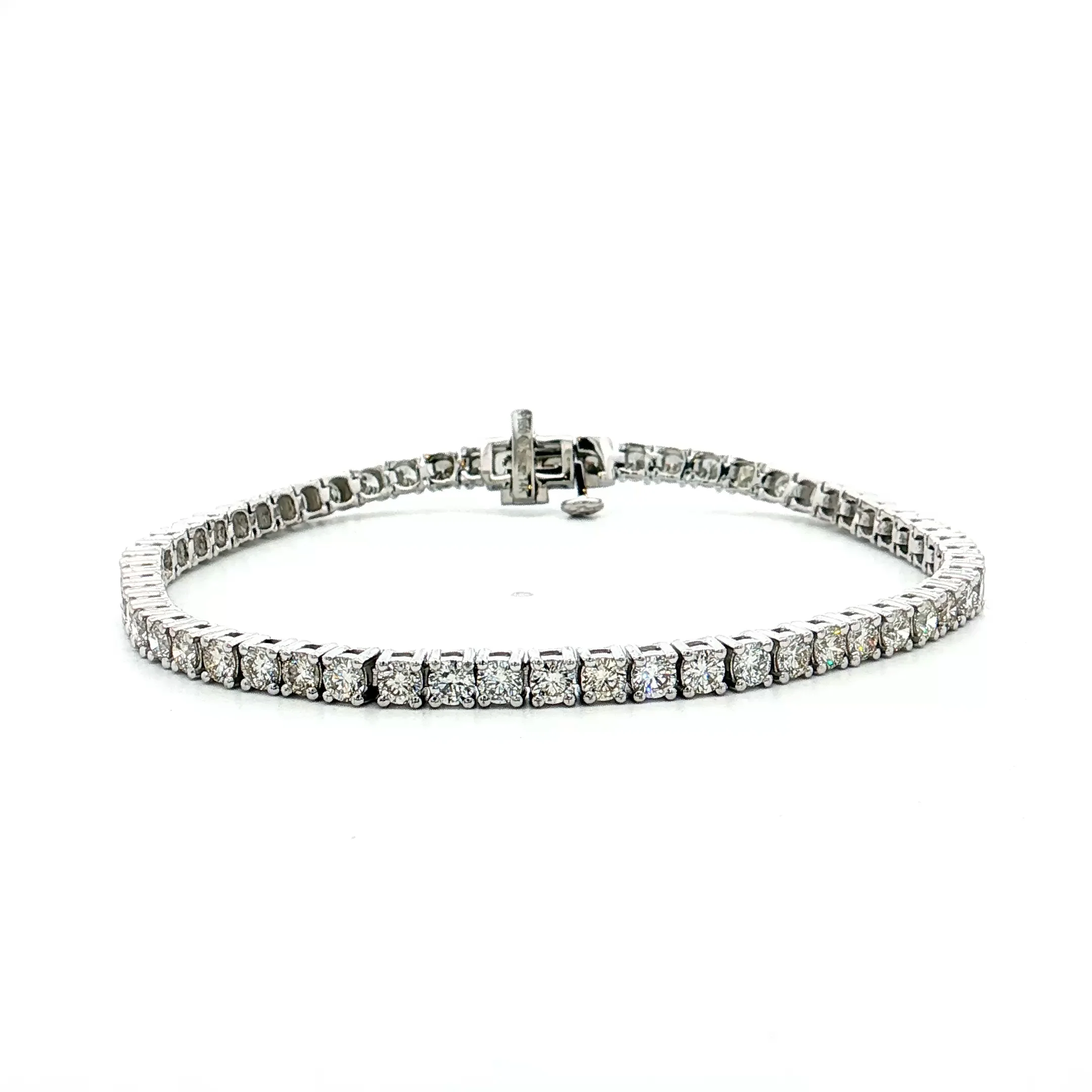 4.65 Round Diamond Tennis Bracelet 14k White Gold