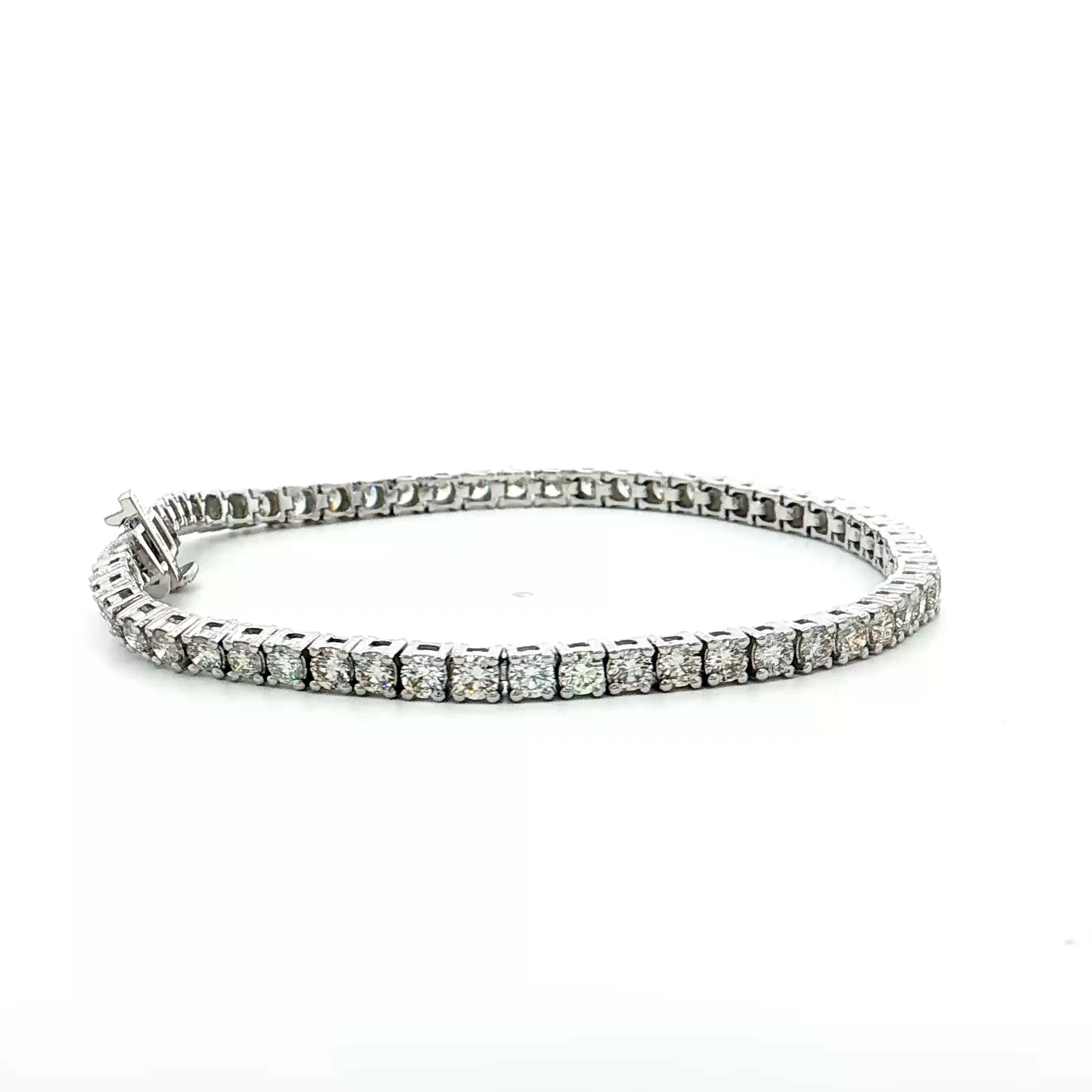 4.65 Round Diamond Tennis Bracelet 14k White Gold - Image 3