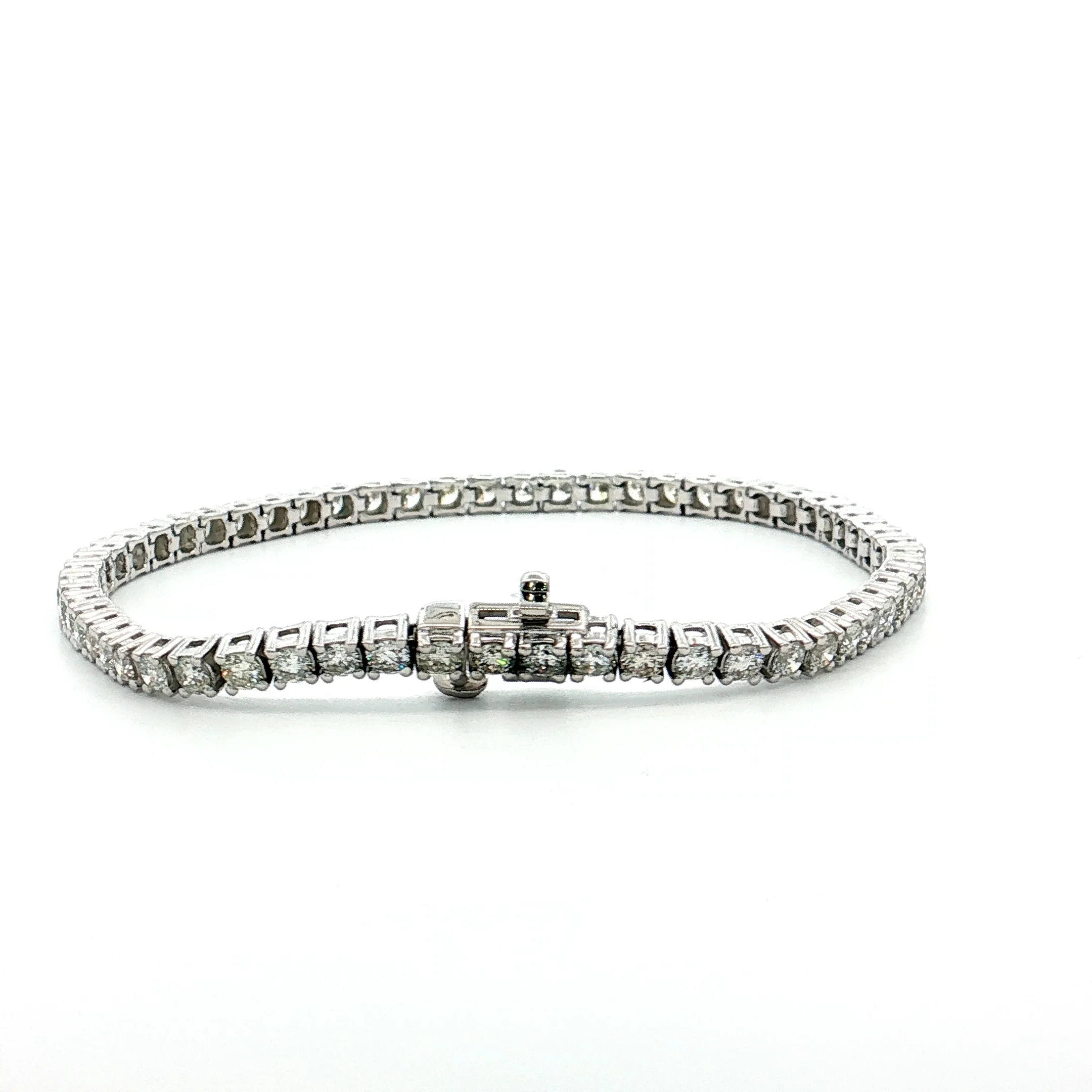 4.65 Round Diamond Tennis Bracelet 14k White Gold - Image 4