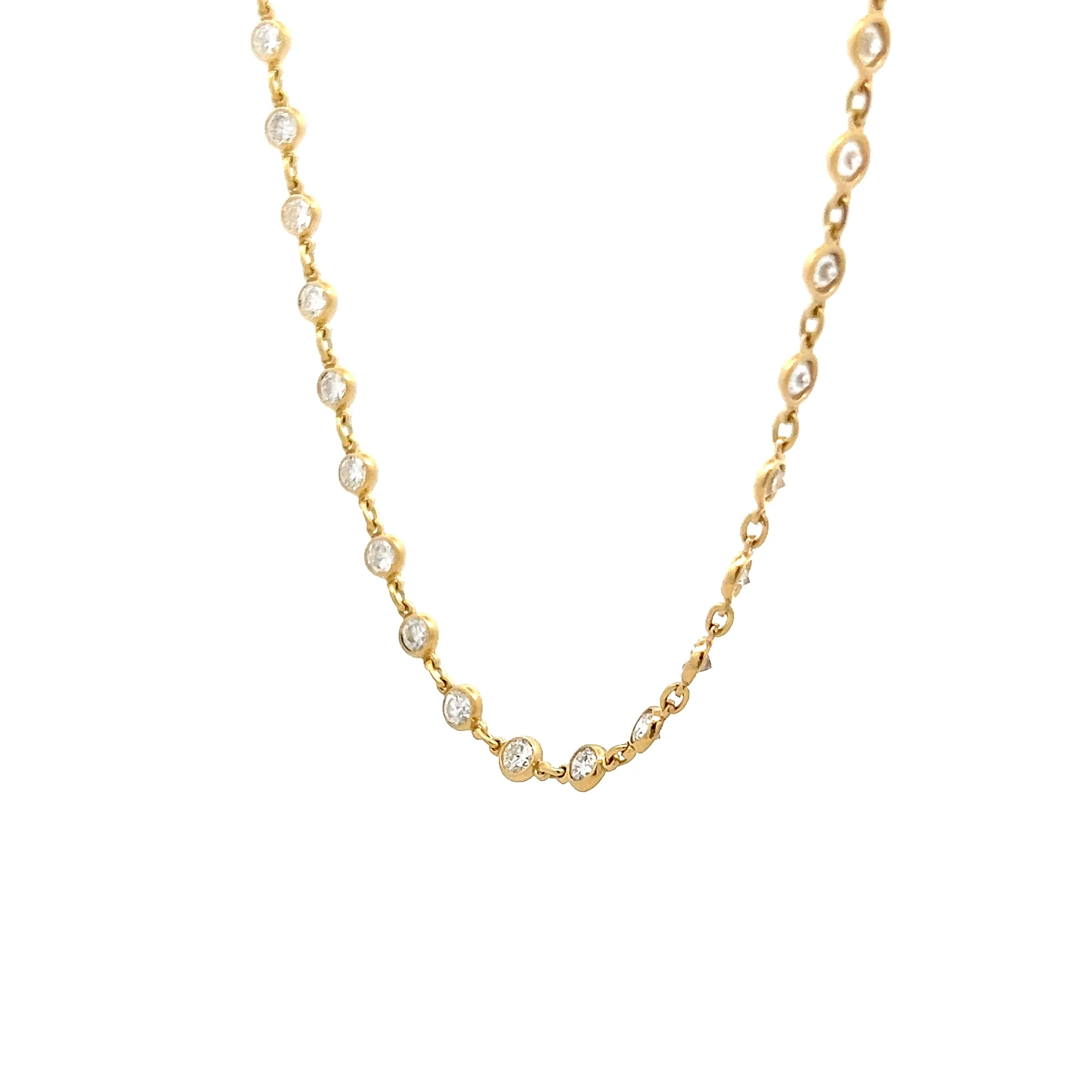 4.70 Bezel Diamond Necklace in 18k Yellow Gold - Image 2