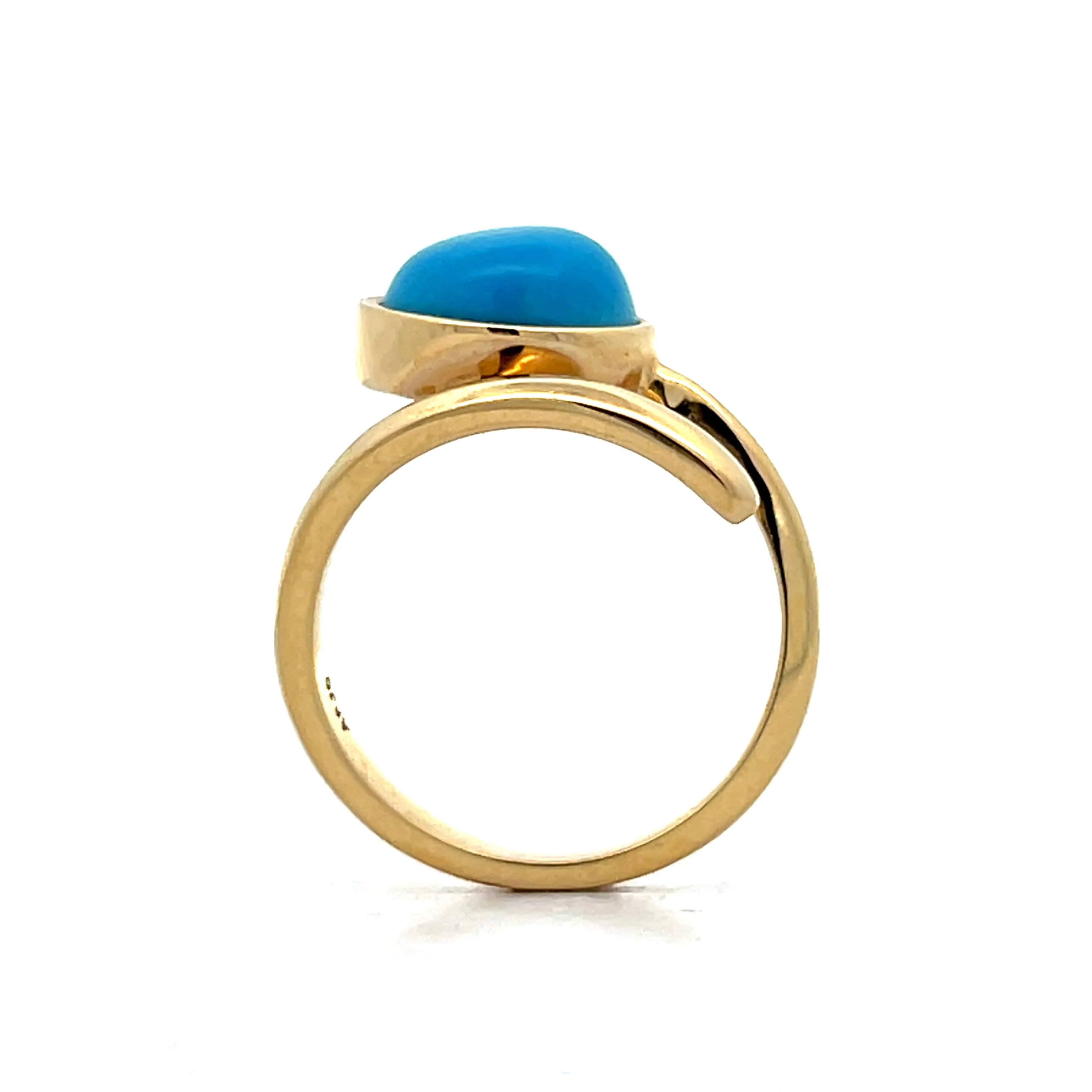 4.73 Turquoise Bypass Cocktail Ring in 14k - Image 4
