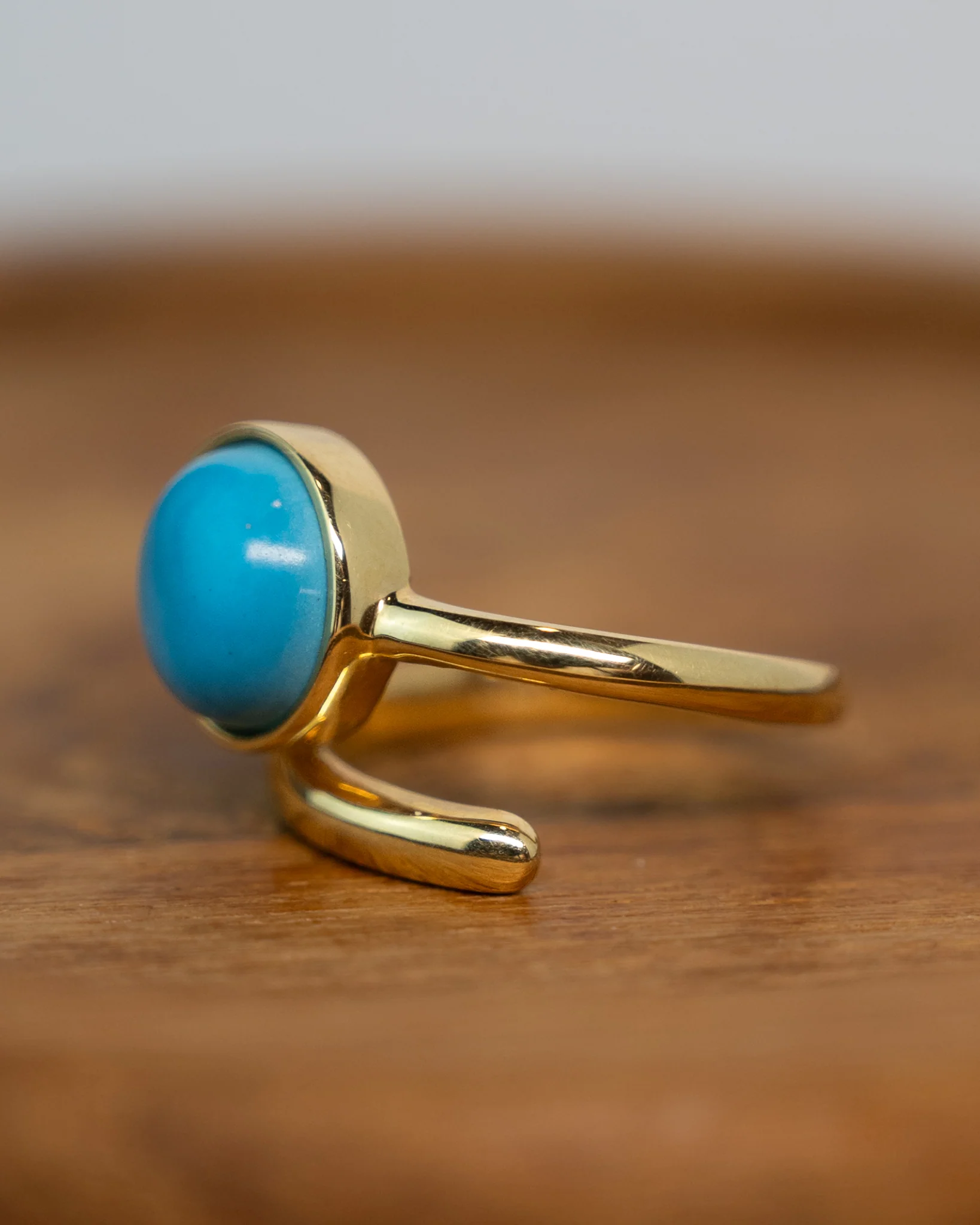 4.73 Turquoise Bypass Cocktail Ring in 14k - Image 7
