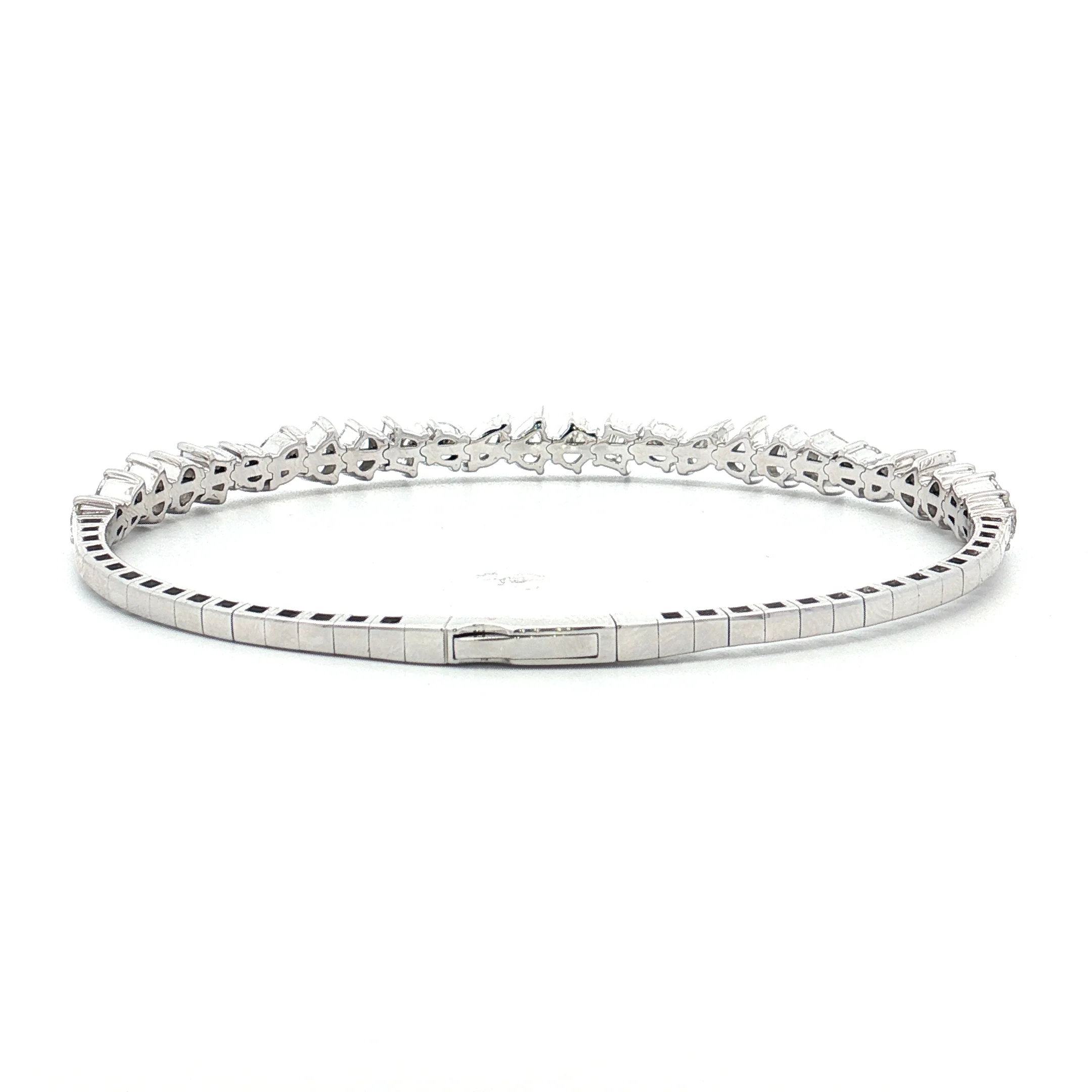 4.75 Diamond Flexible Bangle Bracelet 14k White Gold - Image 4