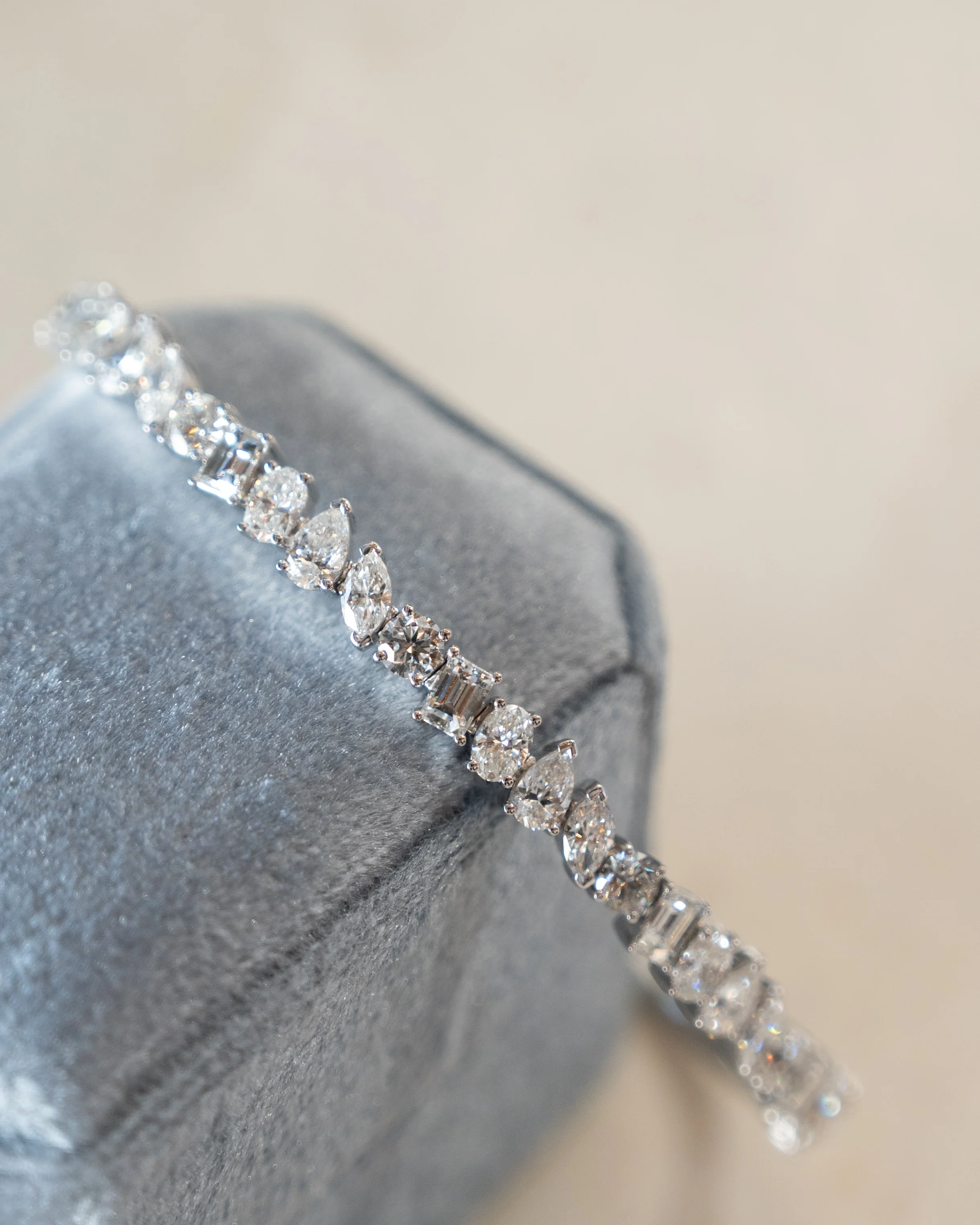 4.75 Diamond Flexible Bangle Bracelet 14k White Gold - Image 5