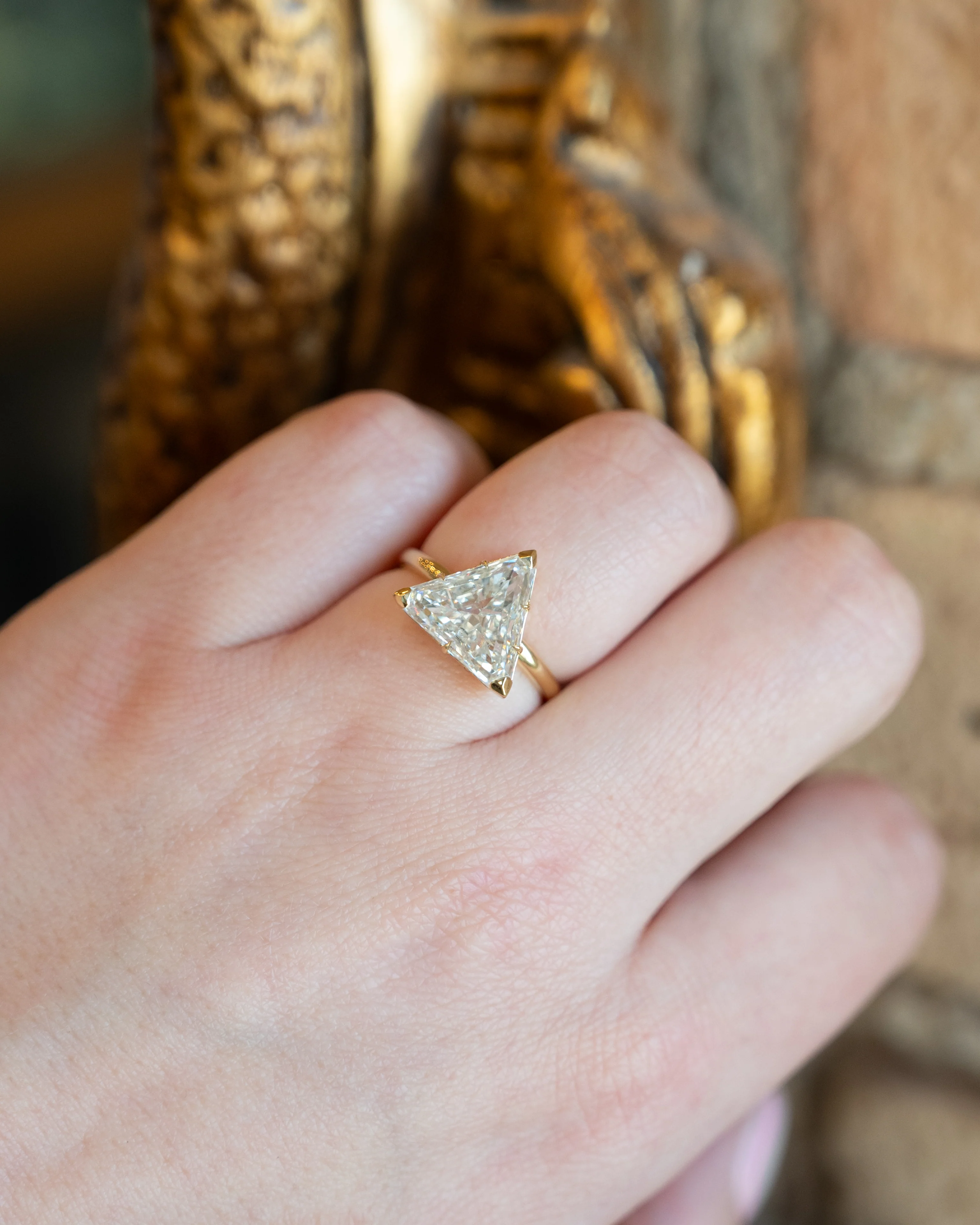 4.75 Trillion Diamond Engagement Ring in 18k Yellow Gold - Image 7