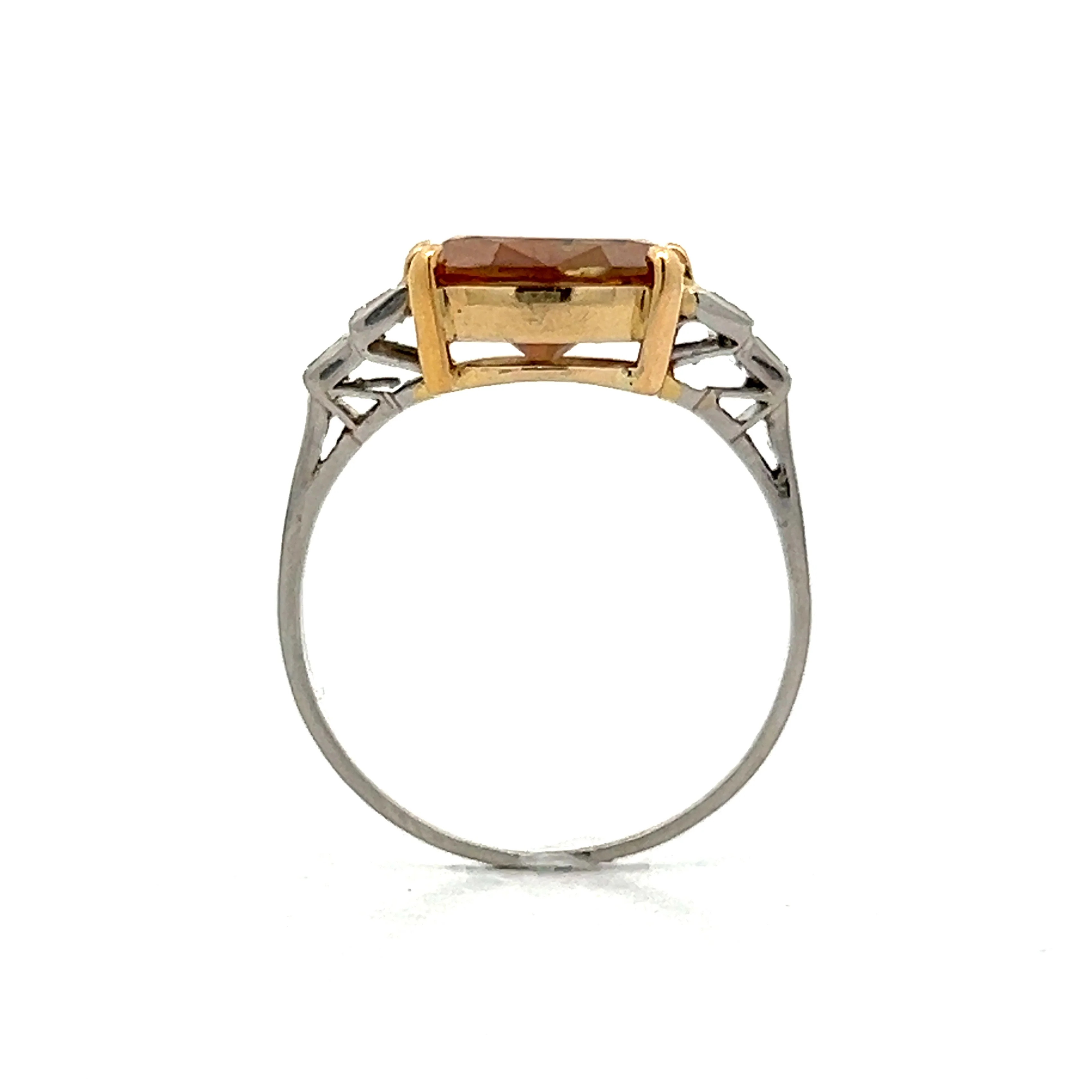 4.78 Pear Cut Brown Diamond in Yellow Gold & Platinum - Image 4