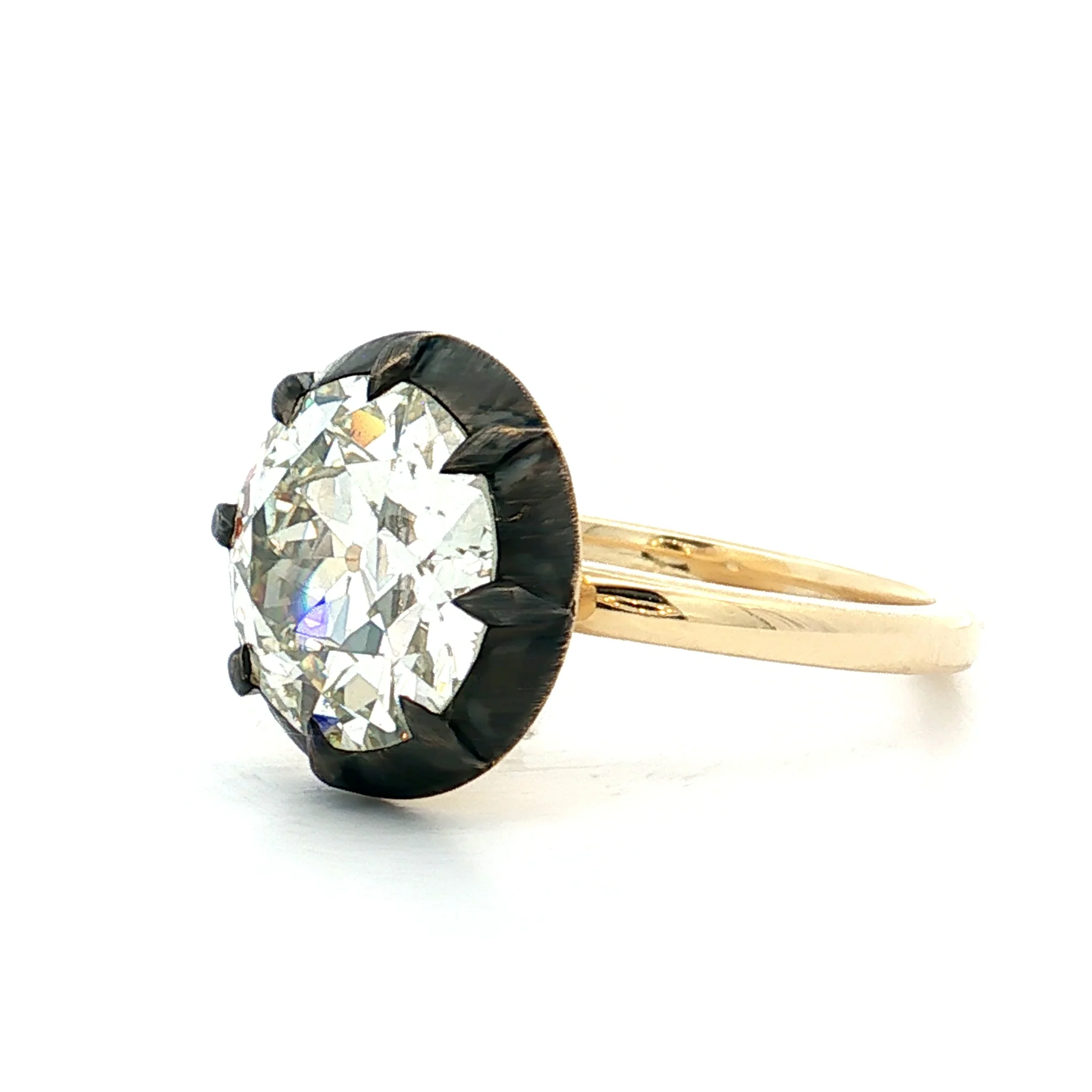 4.81 Old European Diamond Engagement Ring 18k - Image 2