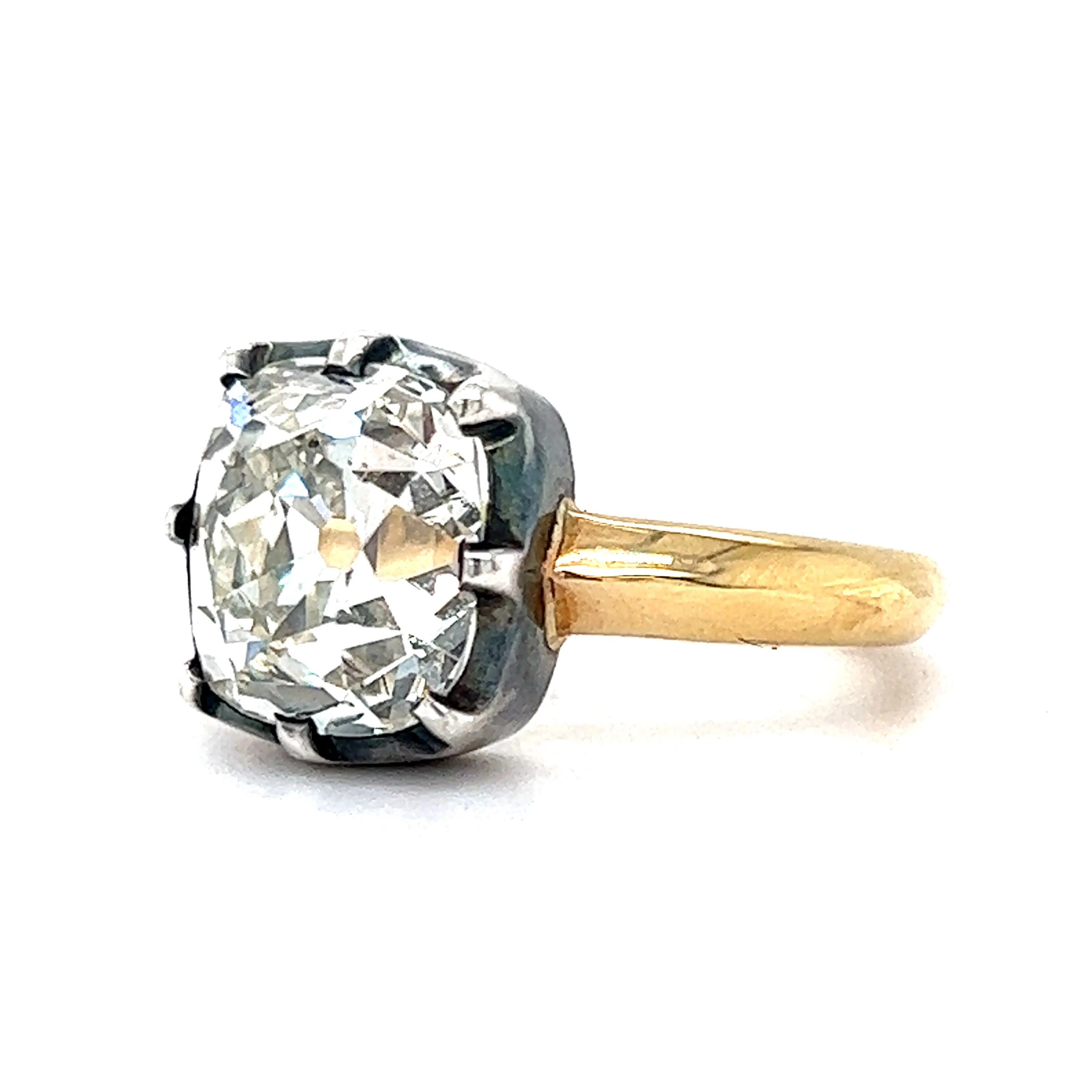 4.91 Old Mine Brilliant Cut Diamond Engagement Ring in 18k - Image 2