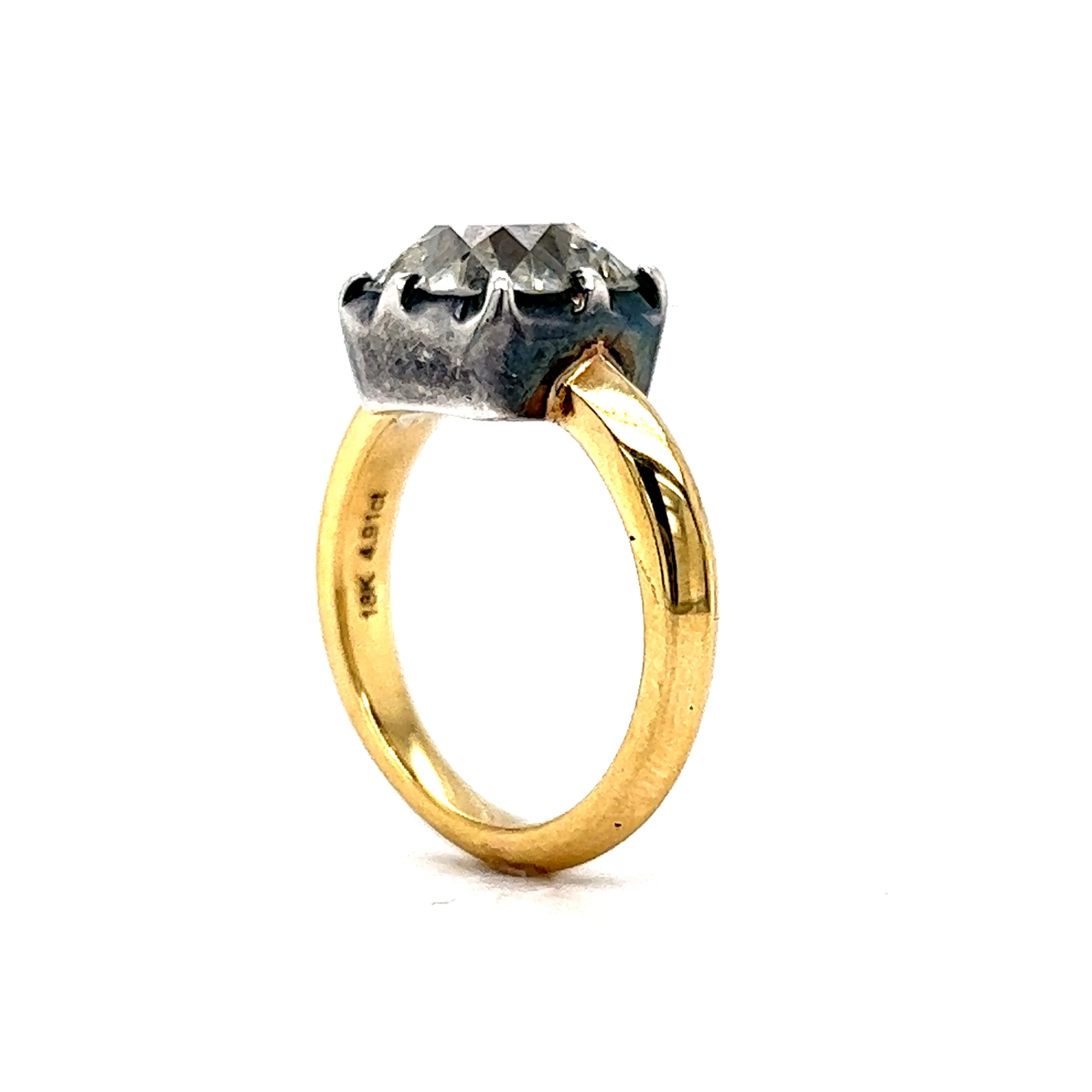 4.91 Old Mine Brilliant Cut Diamond Engagement Ring in 18k - Image 5
