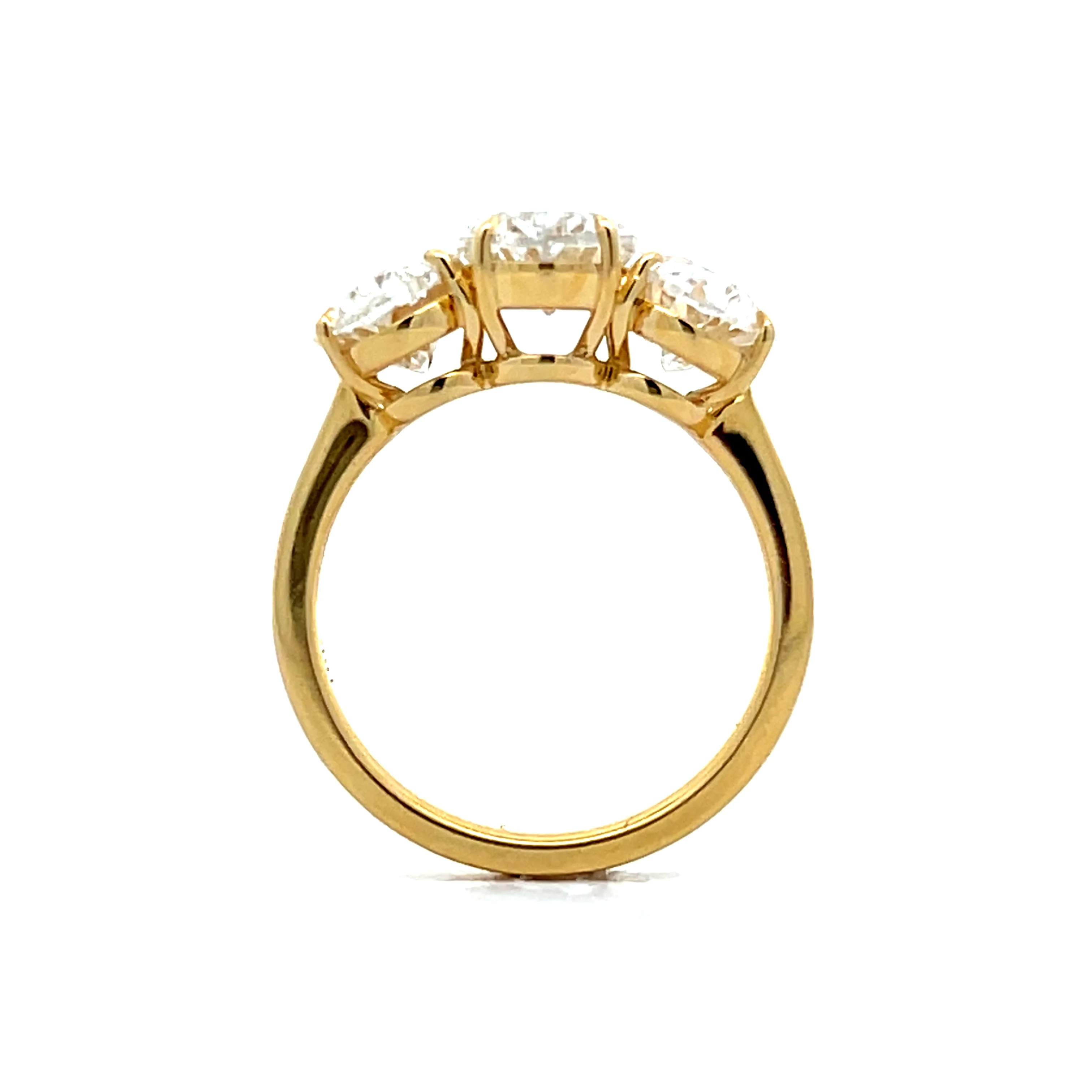 4.93 Oval Diamond Three Stone Engagement Ring in 18k - Image 4