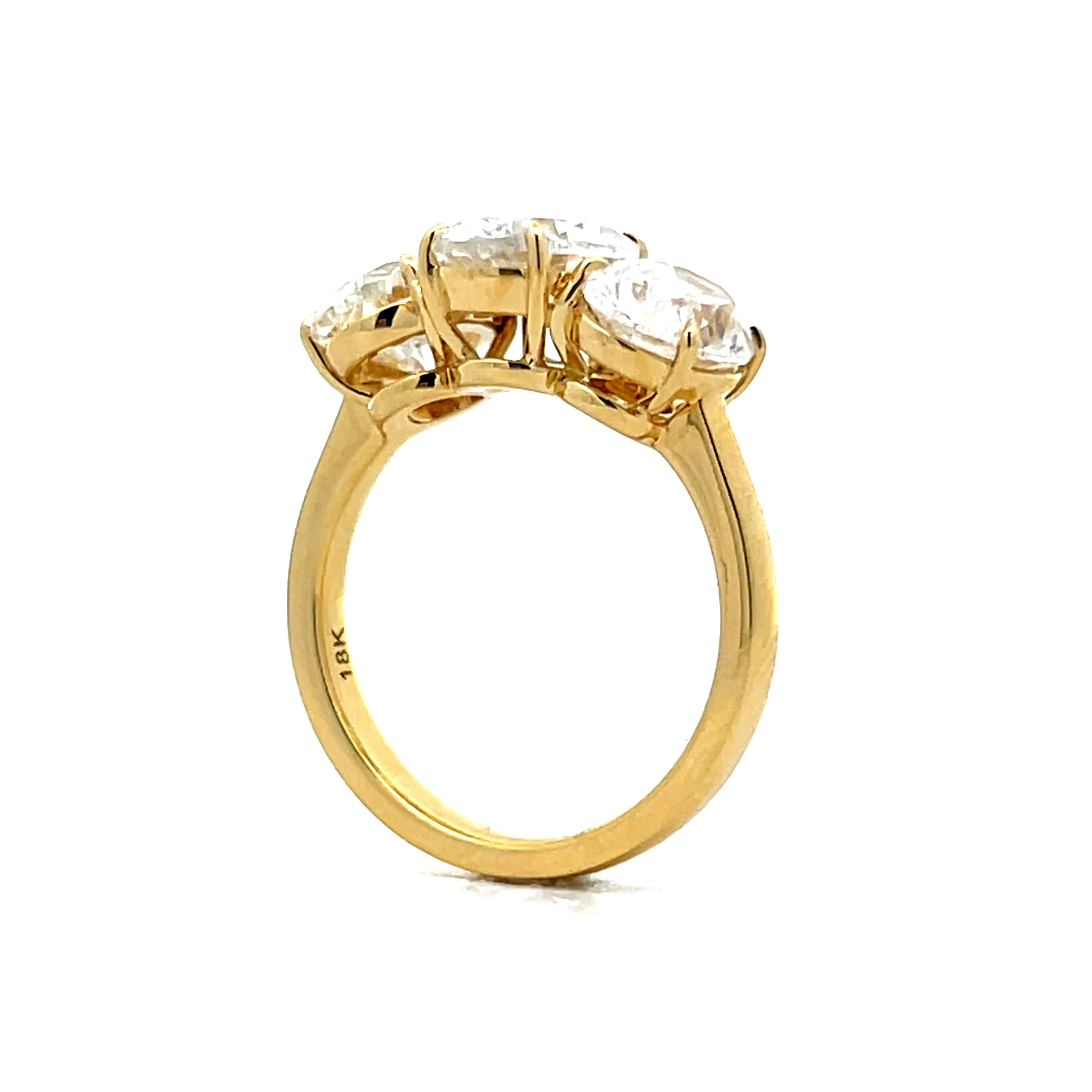 4.93 Oval Diamond Three Stone Engagement Ring in 18k - Image 5
