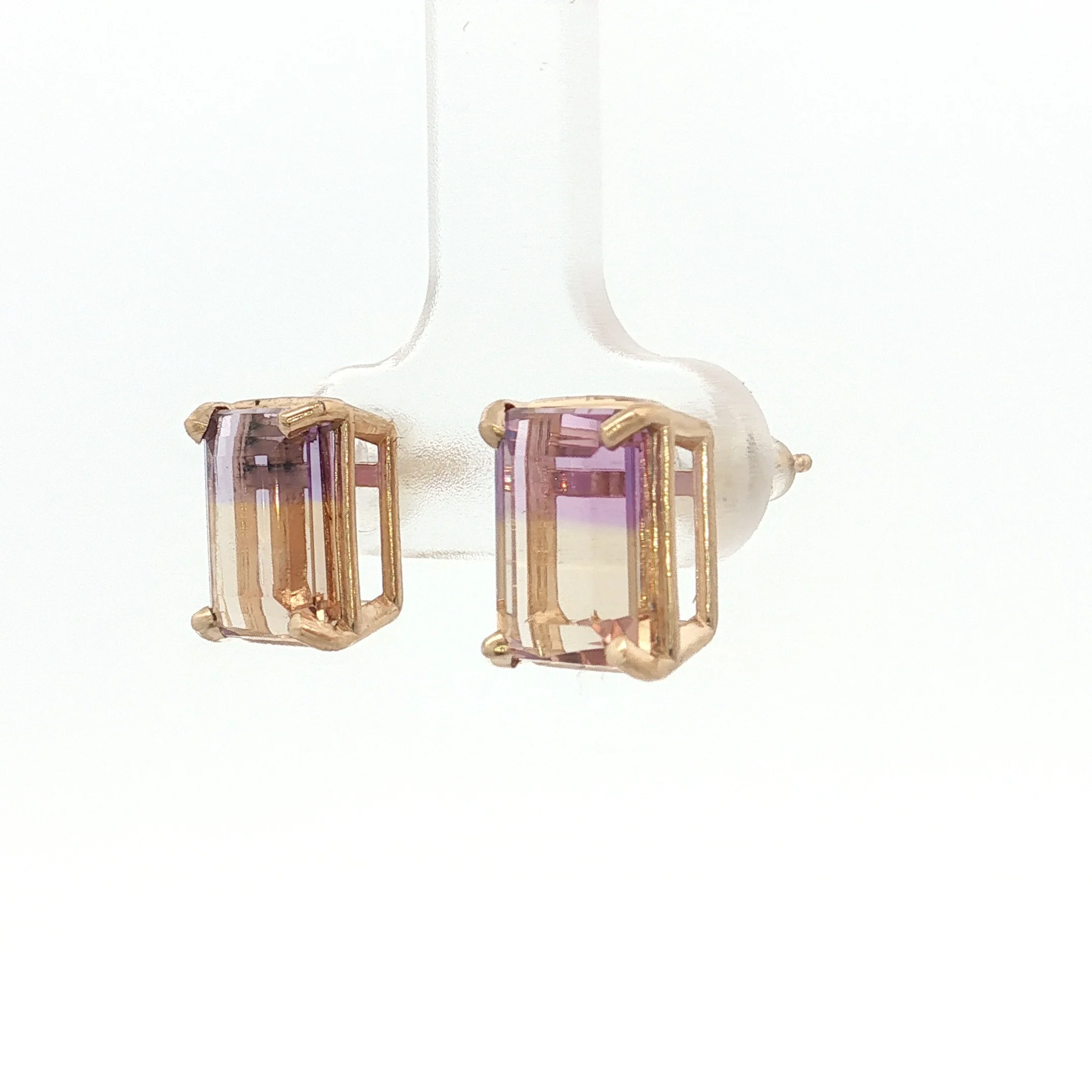4.96 Ametrine Stud Earrings in 14k Rose Gold - Image 2