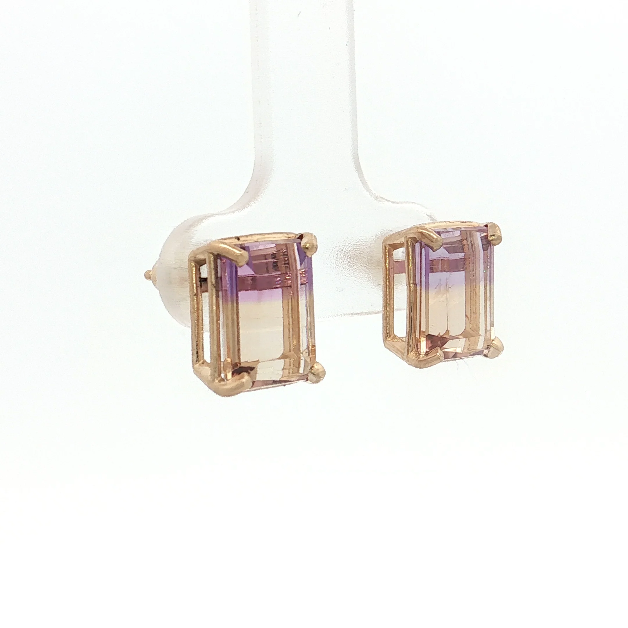 4.96 Ametrine Stud Earrings in 14k Rose Gold - Image 3