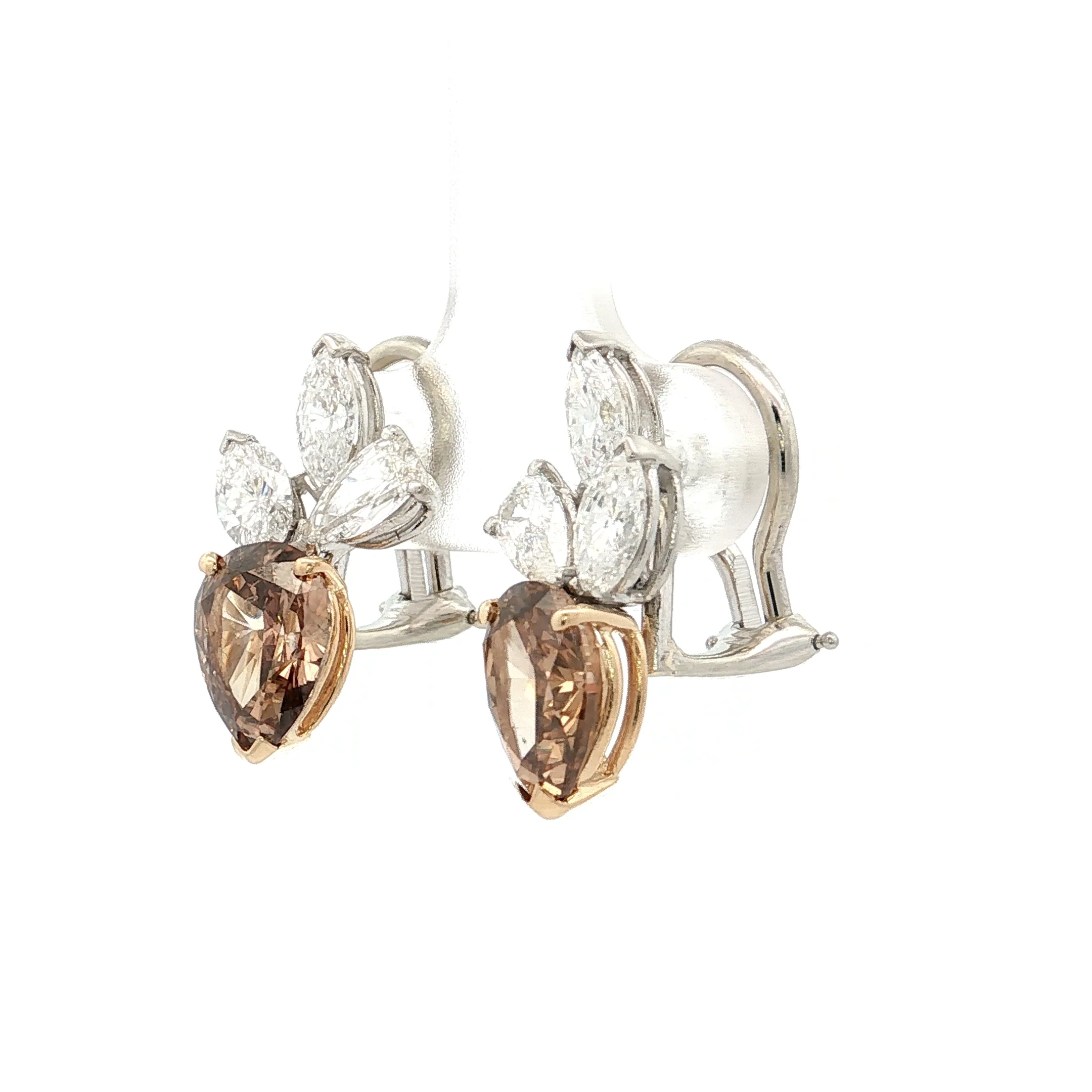 4.99 Diamond Cluster Stud Earrings Two-Tone 14k - Image 2