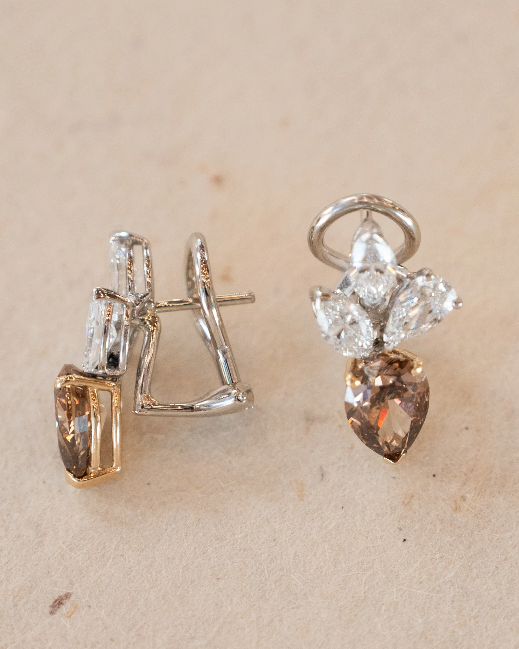 4.99 Diamond Cluster Stud Earrings Two-Tone 14k - Image 5