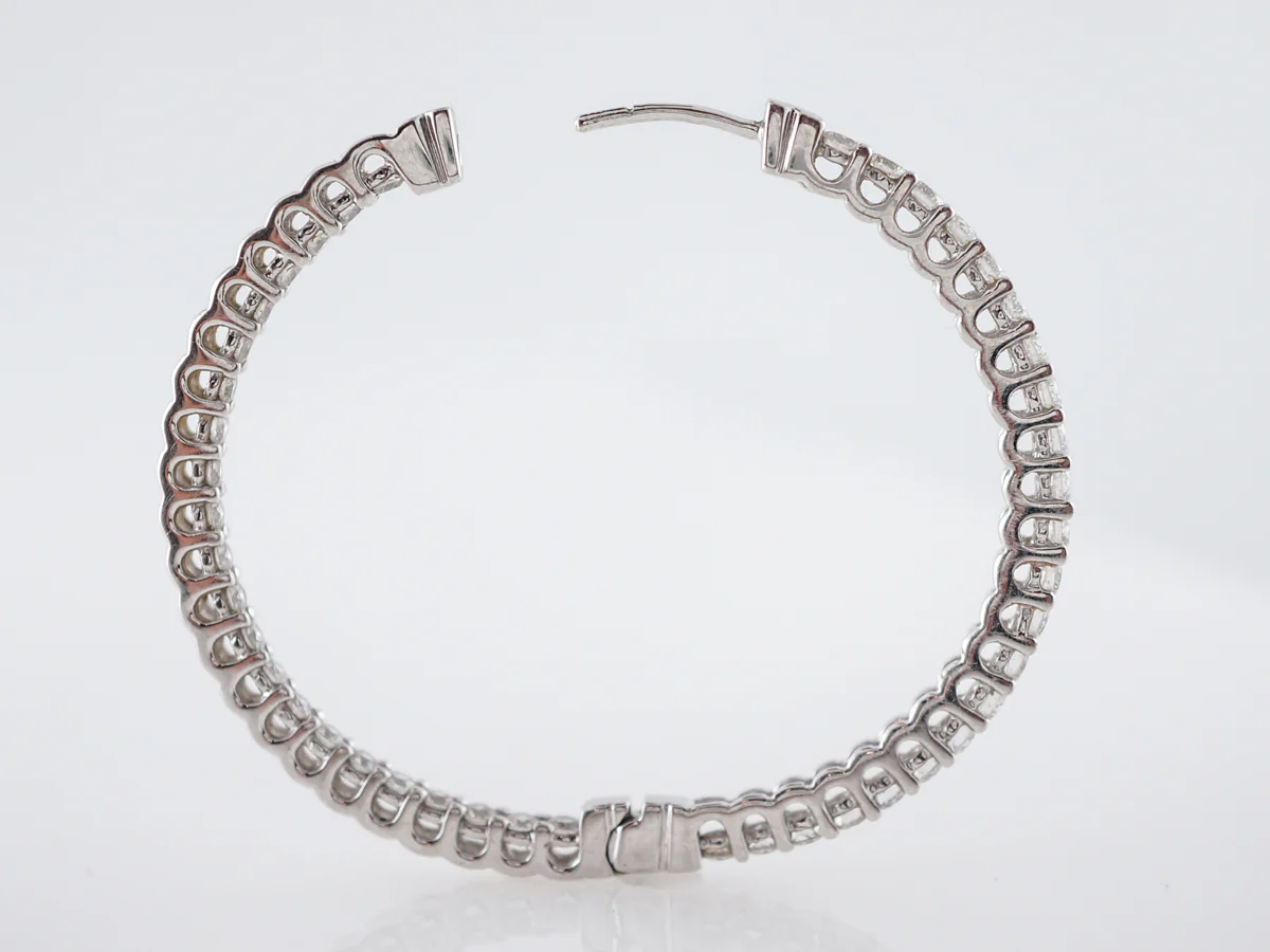 4 Carat Diamond Hoop Earrings in White Gold - Image 6