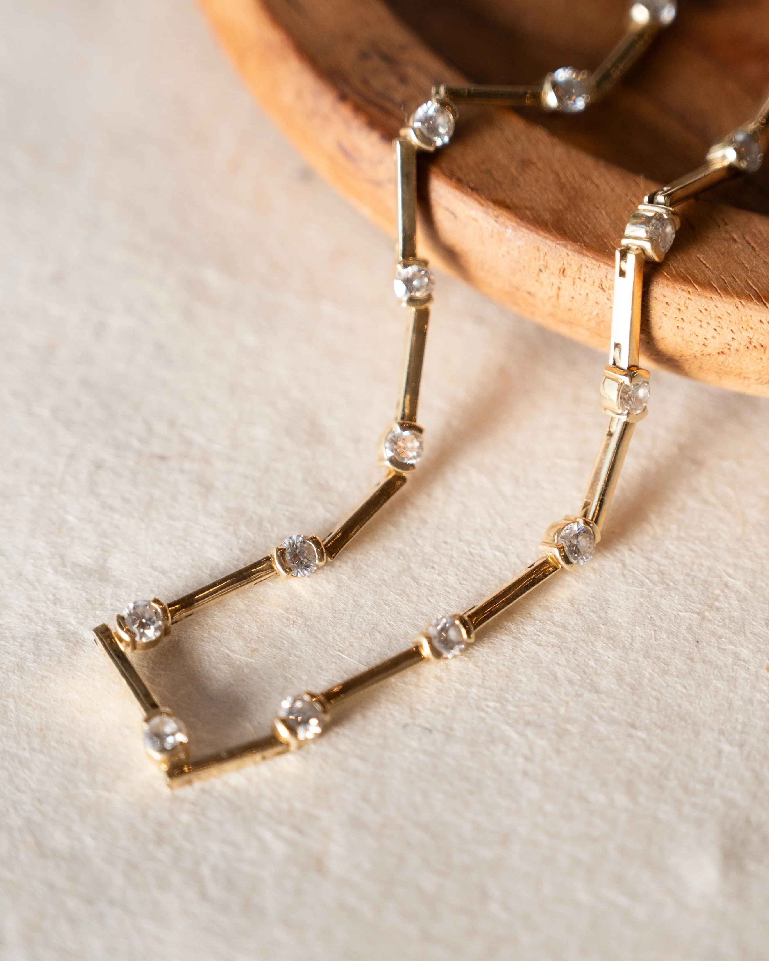 4 Carat Diamond Station Necklace 18k Yellow Gold - Image 5