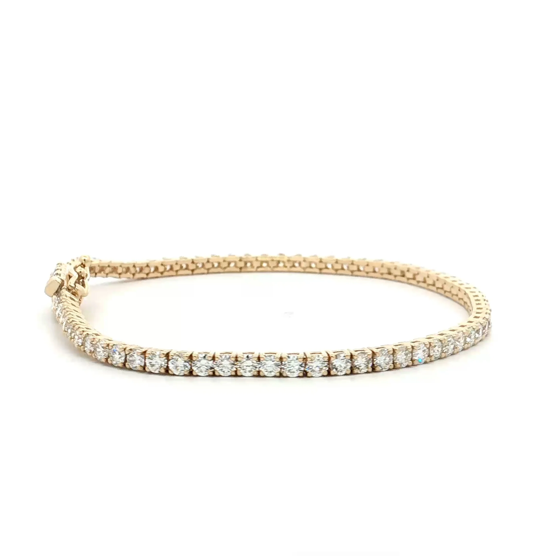 4 Carat Diamond Tennis Bracelet 14k Yellow Gold - Image 3