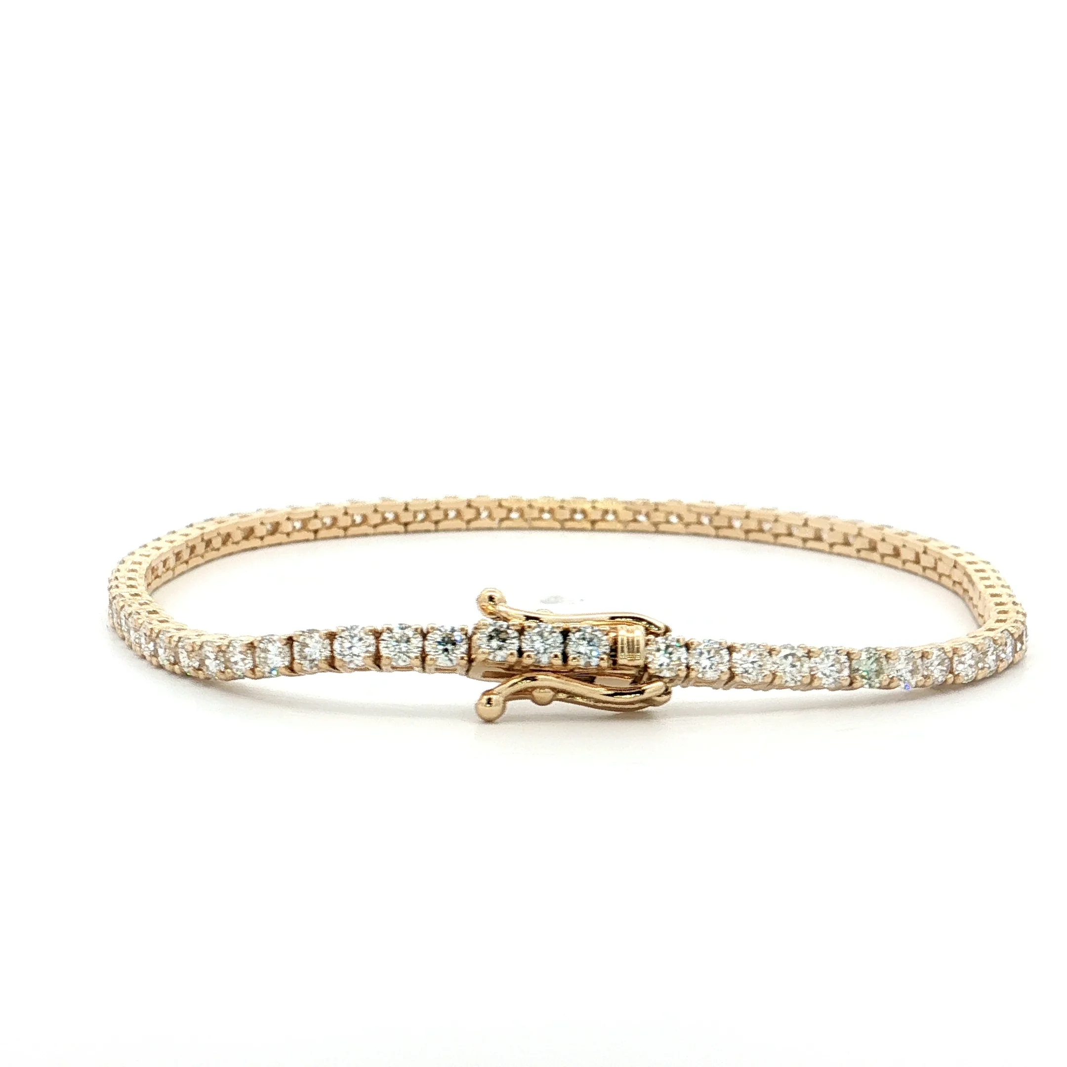 4 Carat Diamond Tennis Bracelet 14k Yellow Gold - Image 4