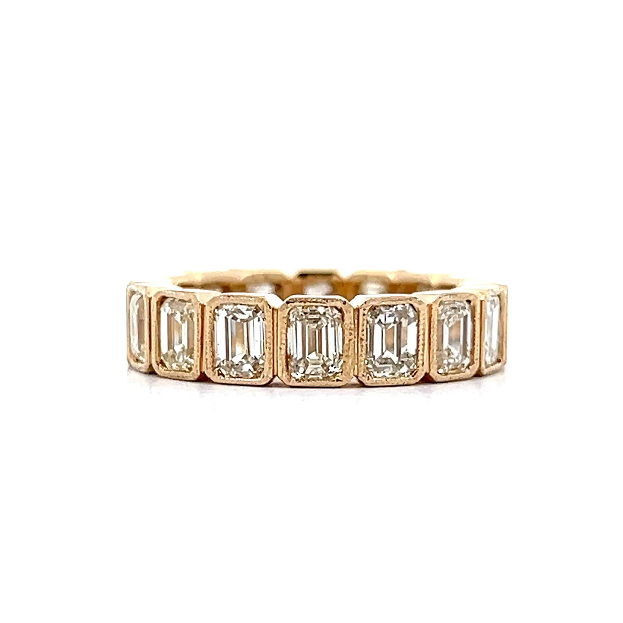 4 Carat Emerald Cut Diamond Band in 14k Yellow Gold